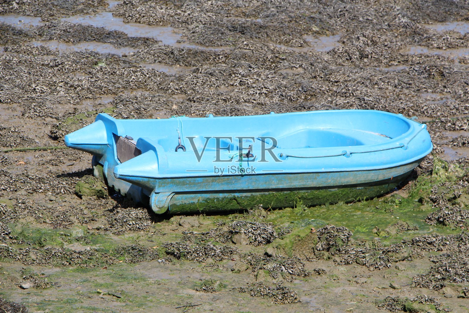 淤泥上的驳船照片摄影图片