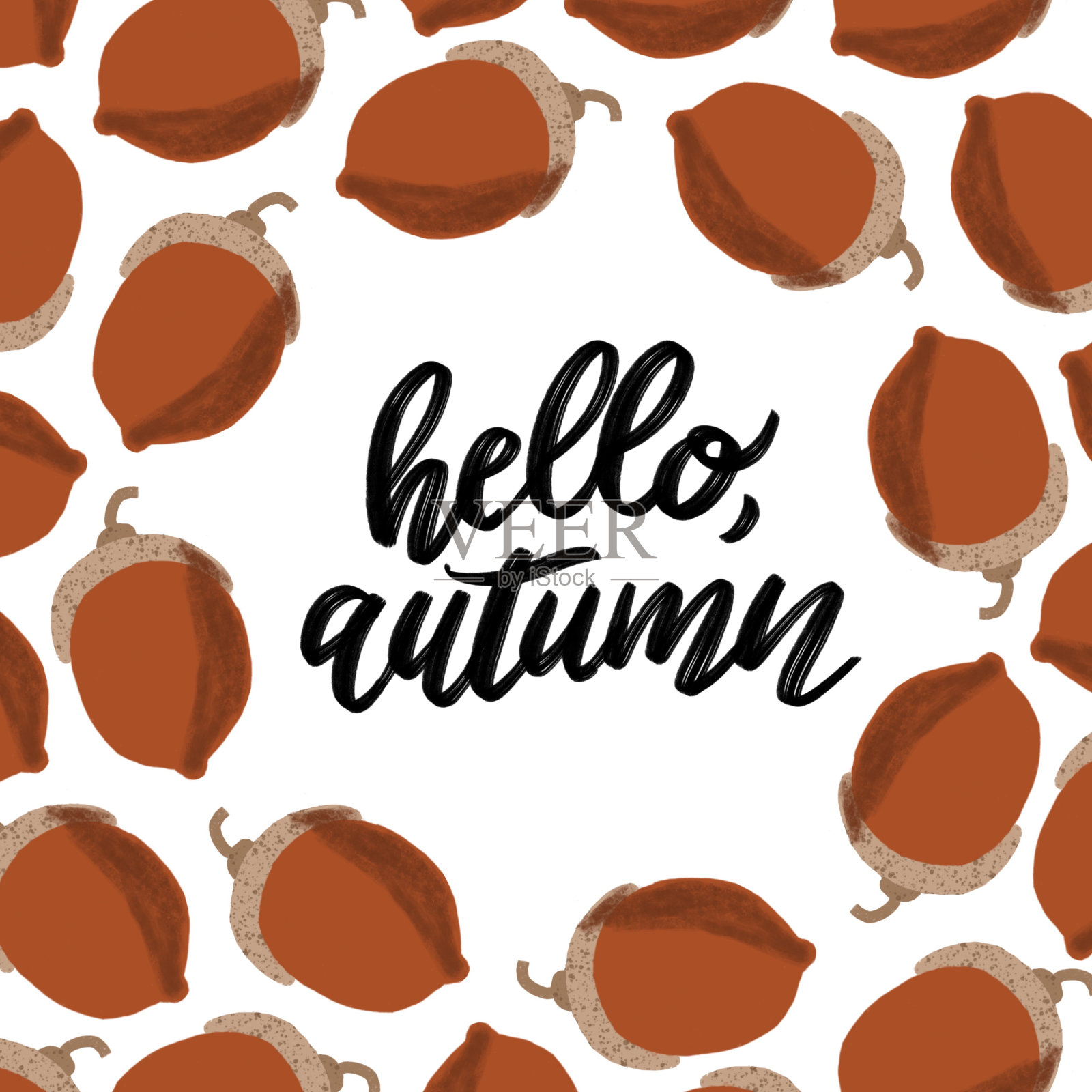 用树叶编成的花环上的书法文字插画图片素材