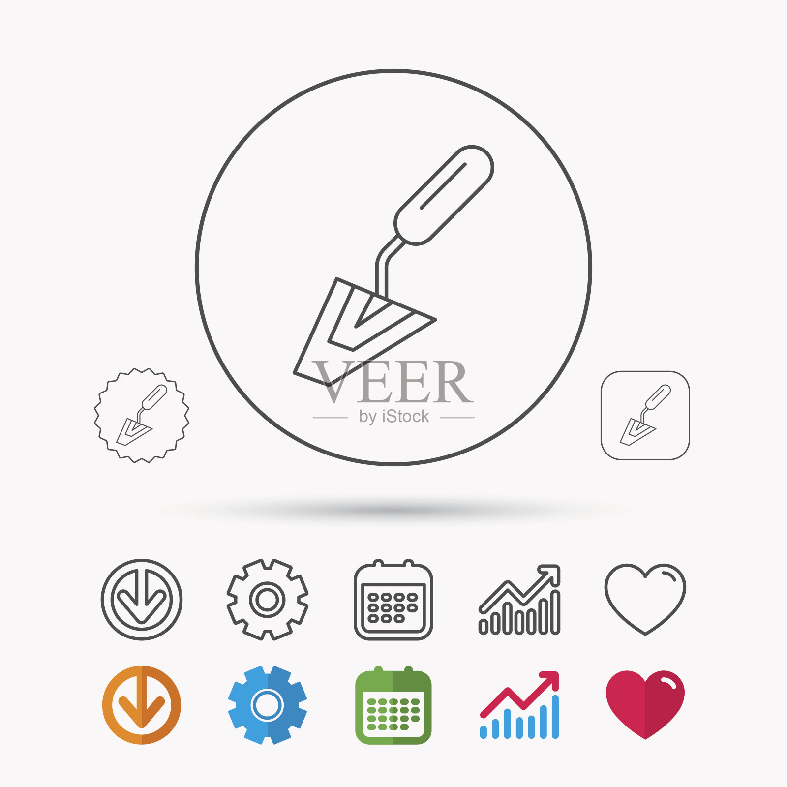 抹刀图标。修整工具标志。图标素材