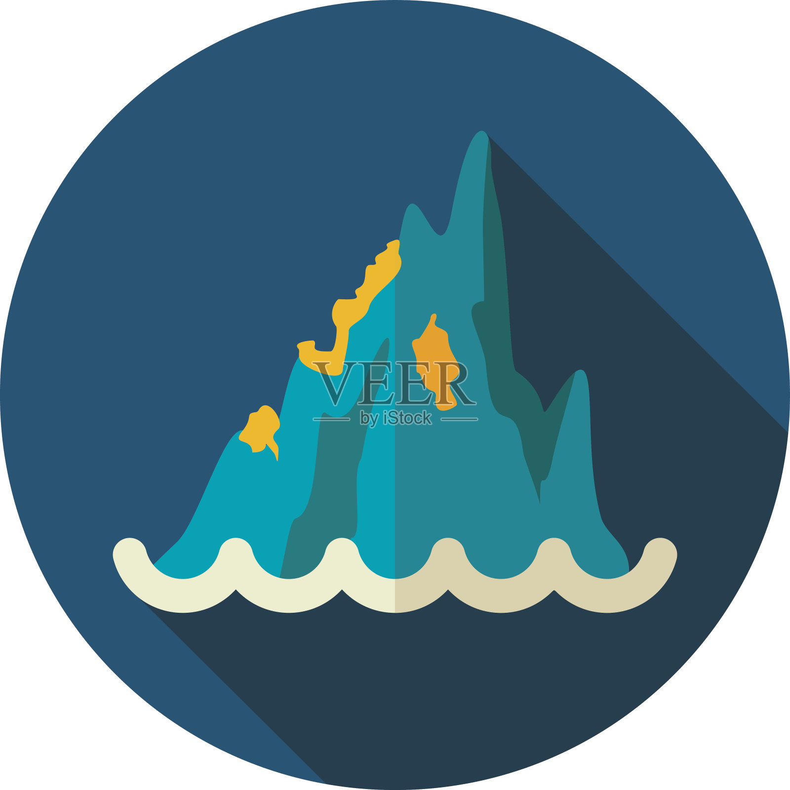 海洋中的岩石图标。夏天。假期插画图片素材