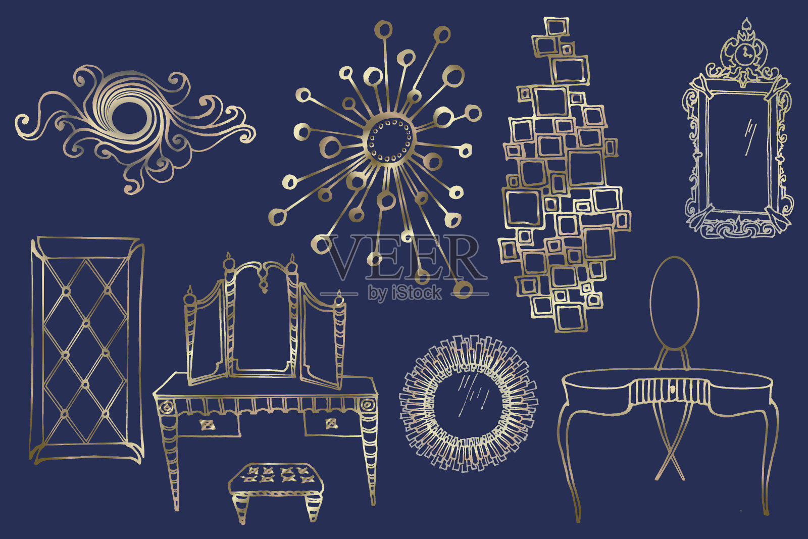 装饰艺术风格设计插画图片素材