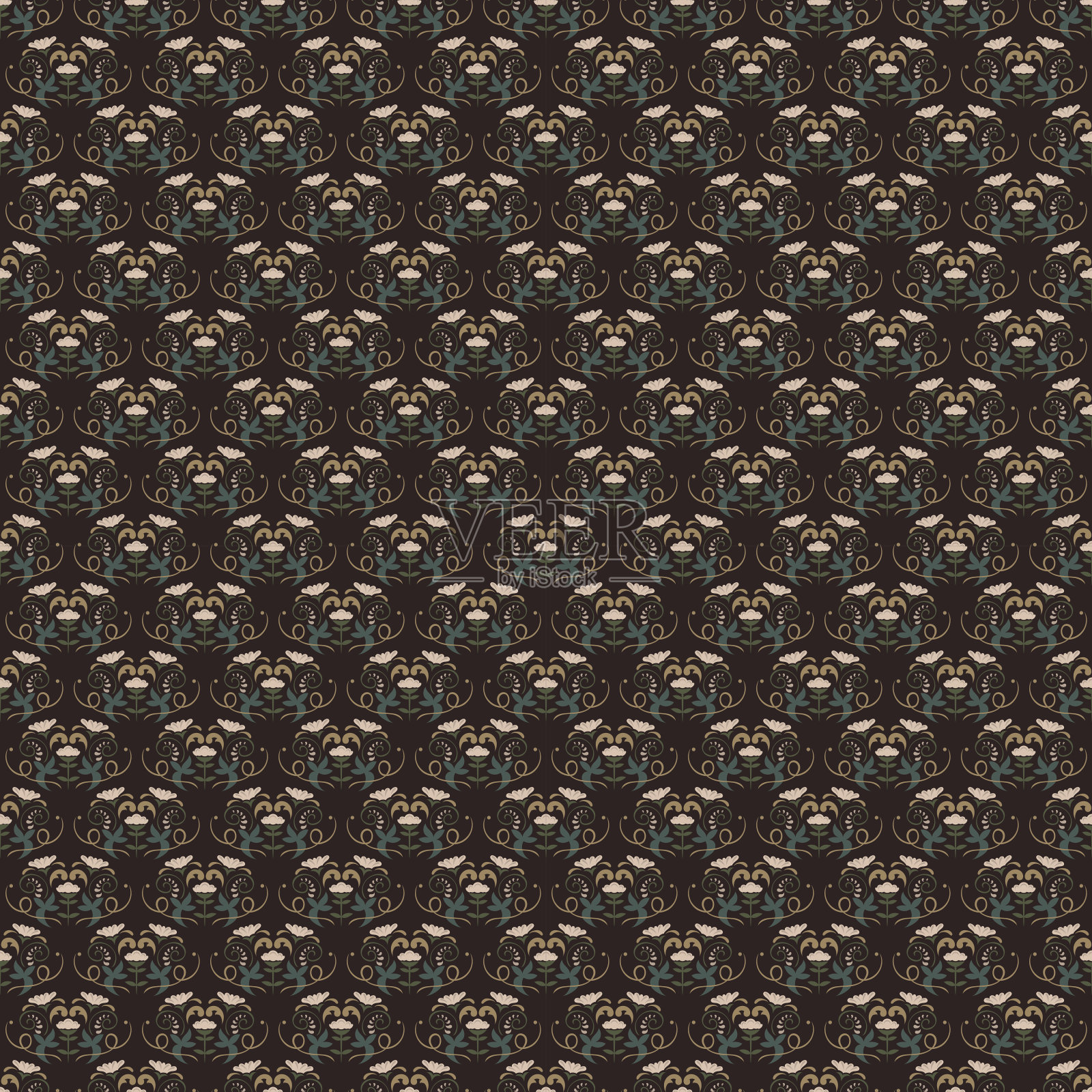 矢量缎复古无缝图案背景插画图片素材