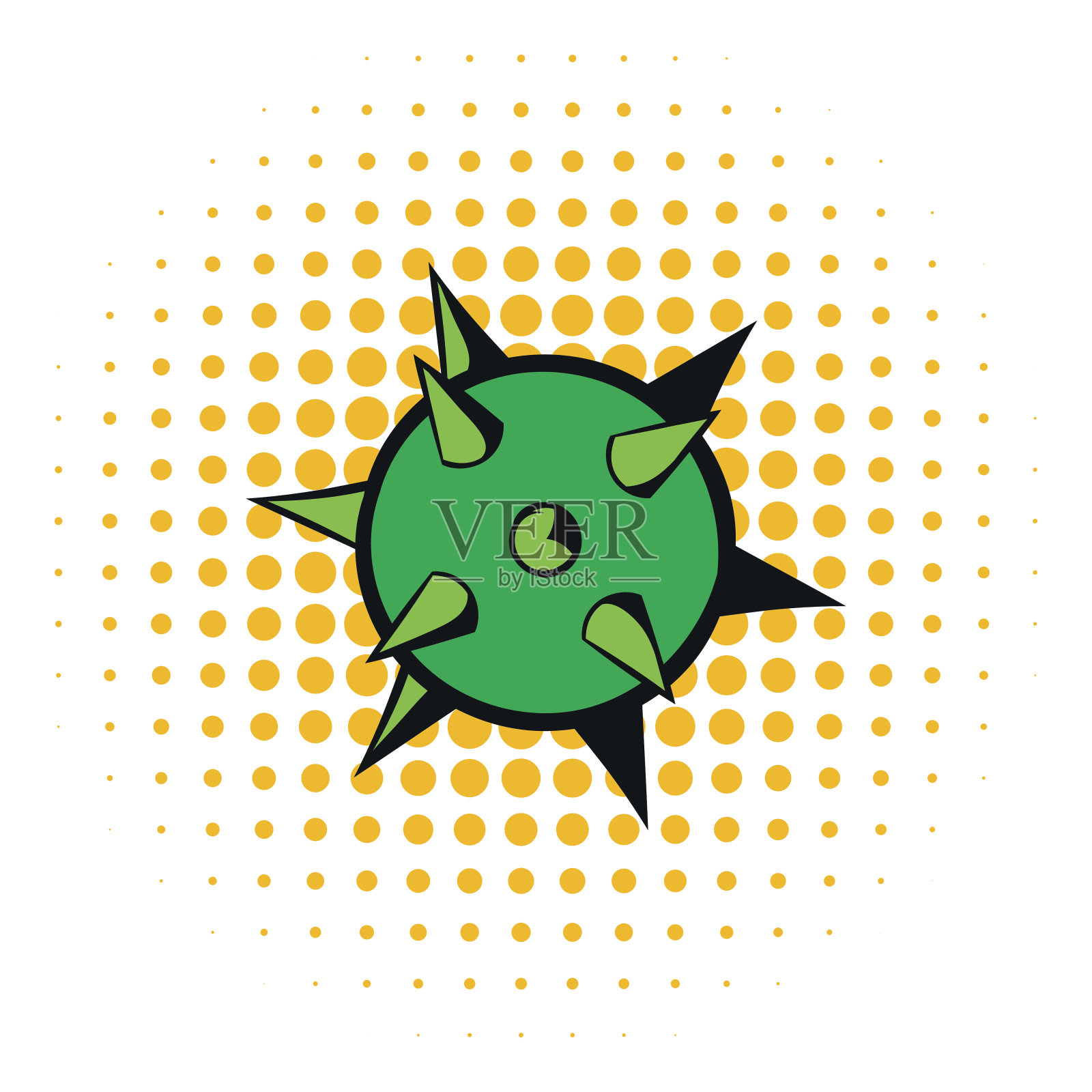 漫画风格的病毒图标插画图片素材