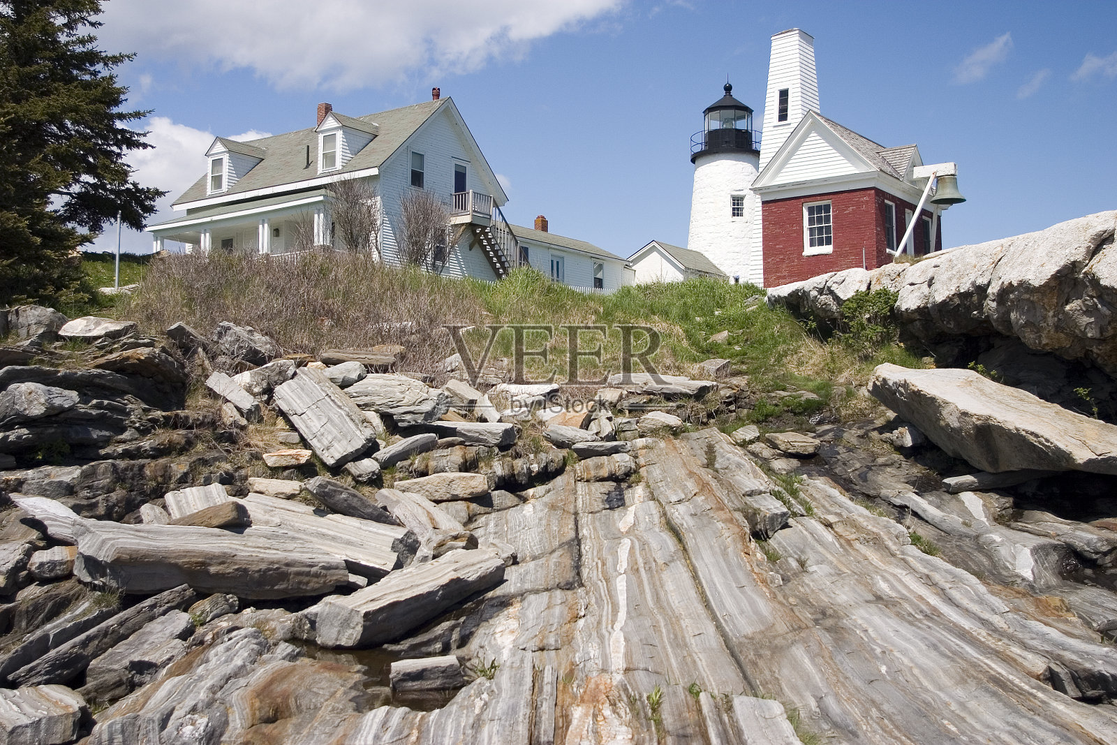 佩马奎德灯塔，缅因州照片摄影图片