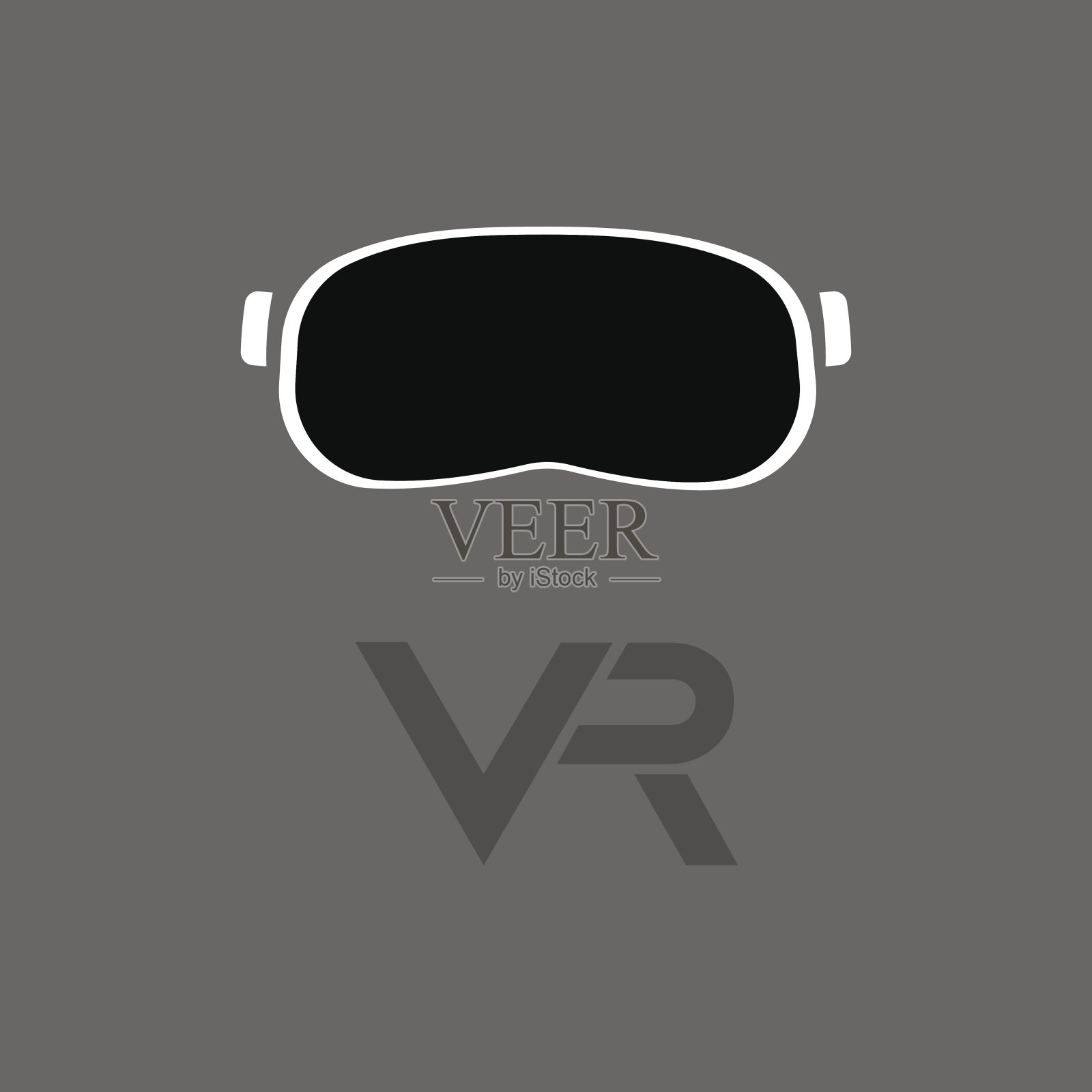 虚拟现实眼镜-虚拟现实盒。插画图片素材