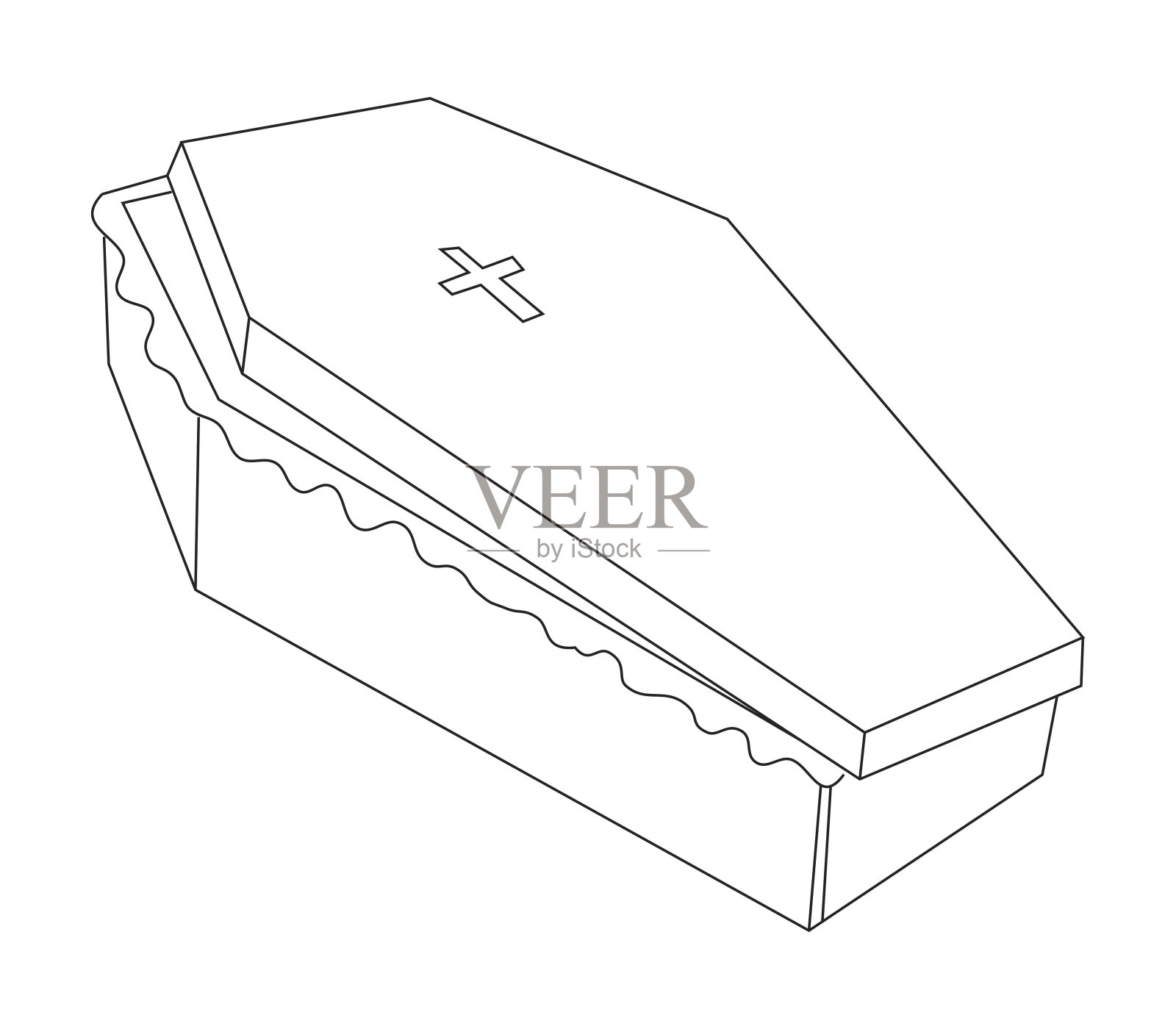 幽灵棺材的卡通形象设计元素图片