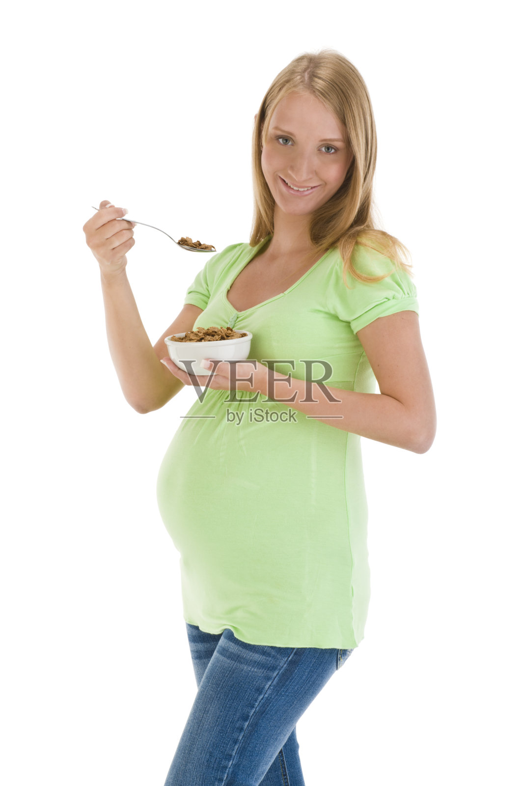 怀孕吃麦片照片摄影图片