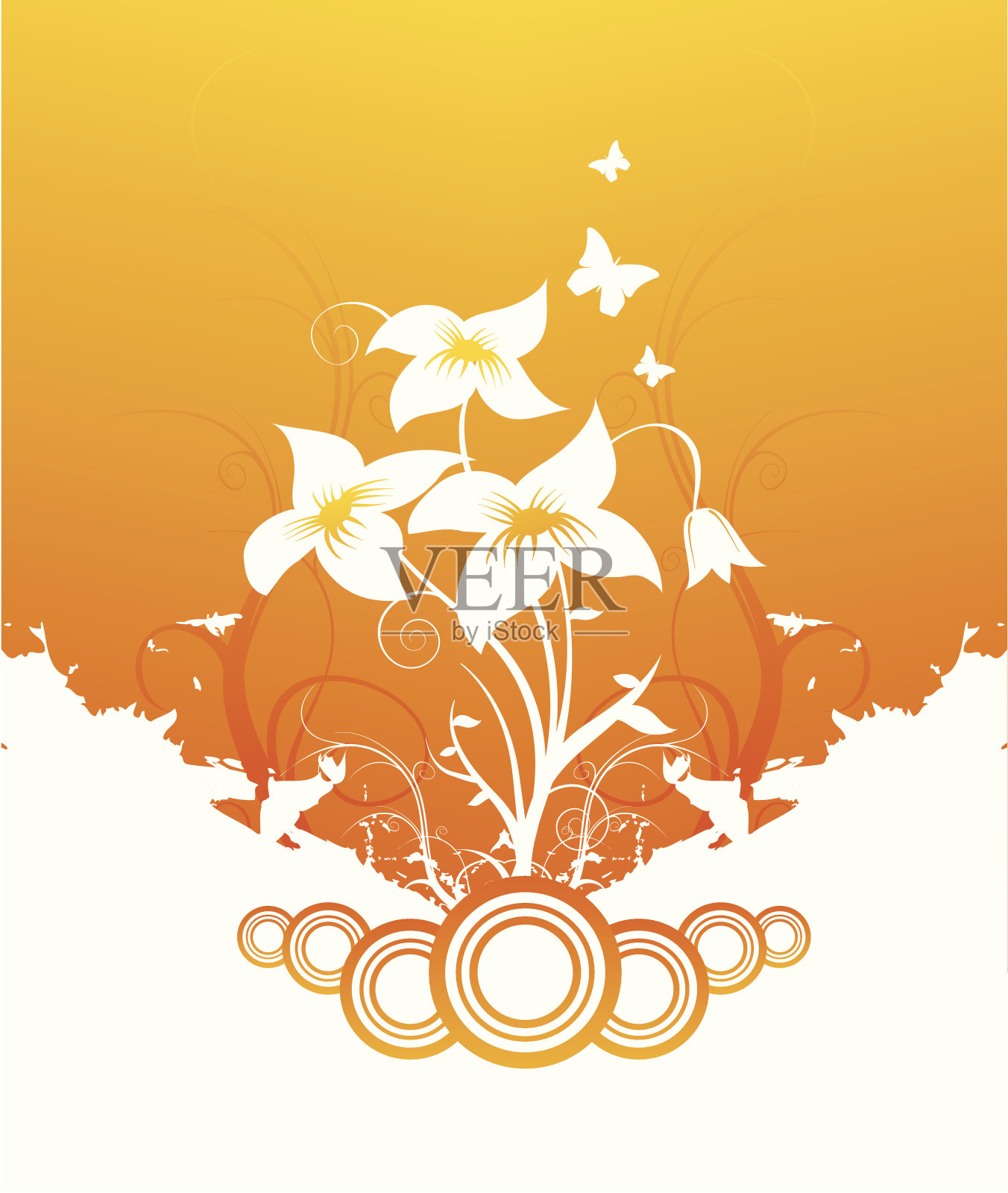 橙花的背景插画图片素材