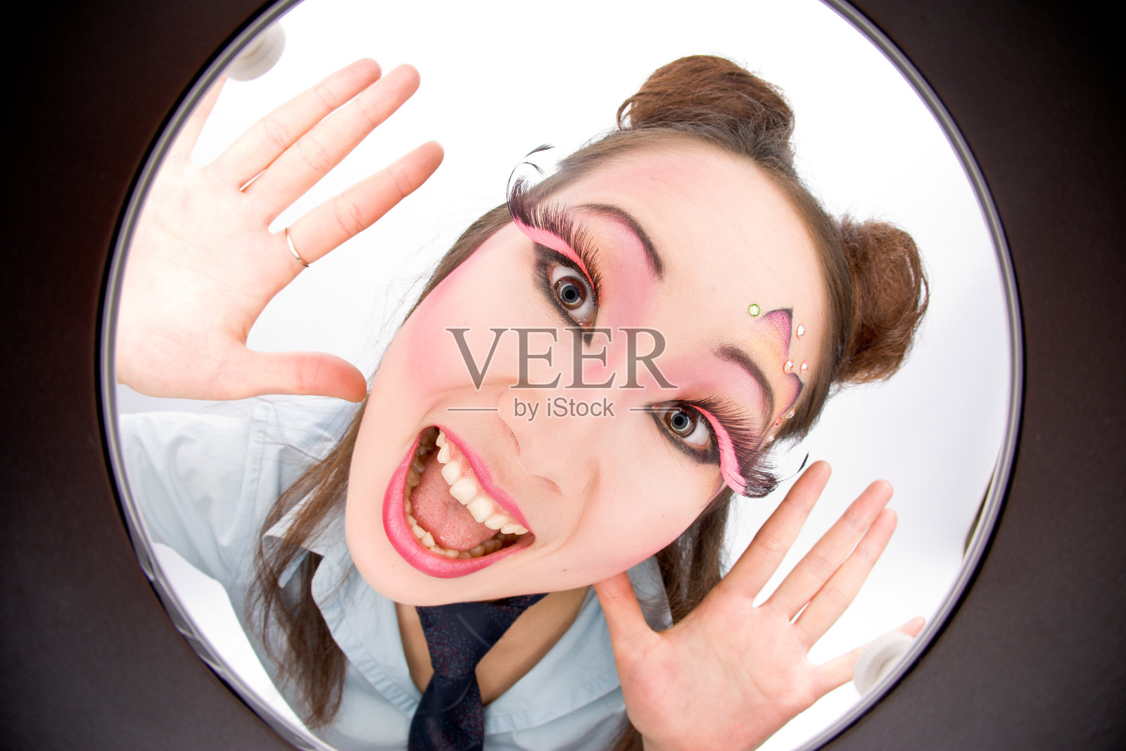 年轻的艺术亚洲女人的特写照片摄影图片