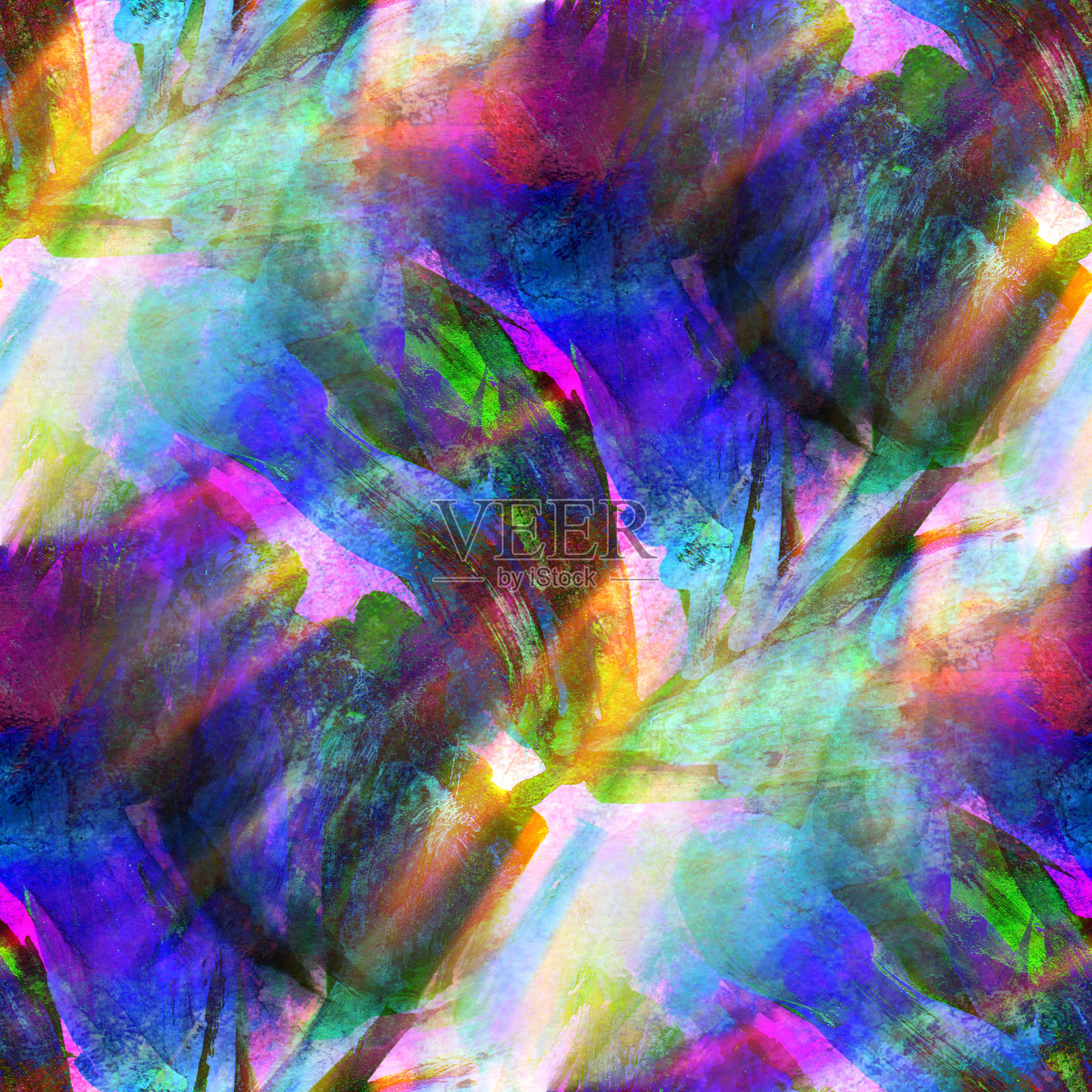 水彩无缝背景纹理蓝色，绿色抽象痛插画图片素材