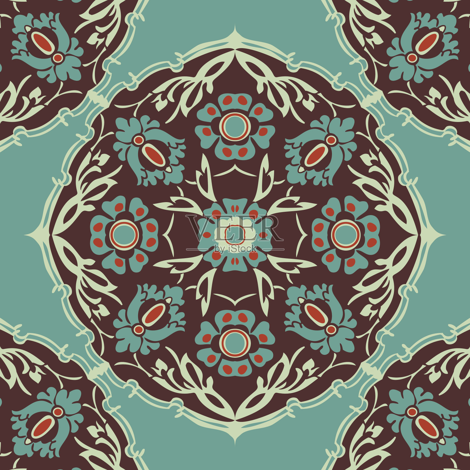 彩色圆形花边界角抽象背景向量插画图片素材