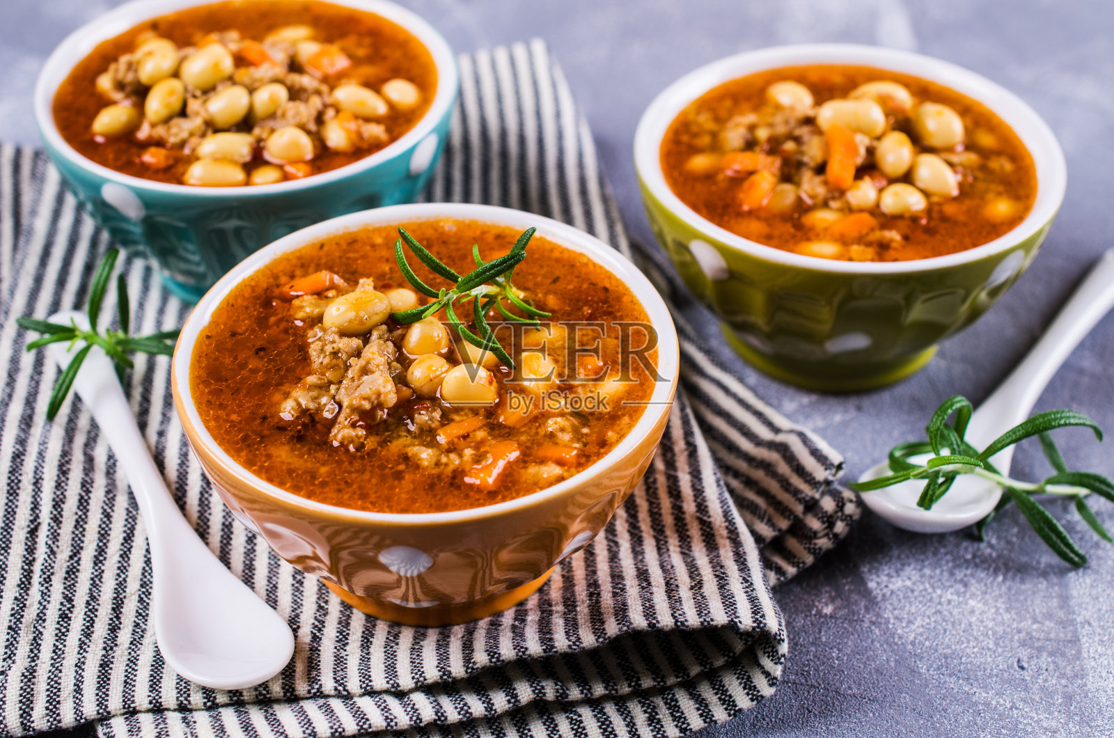 豆子肉汤照片摄影图片