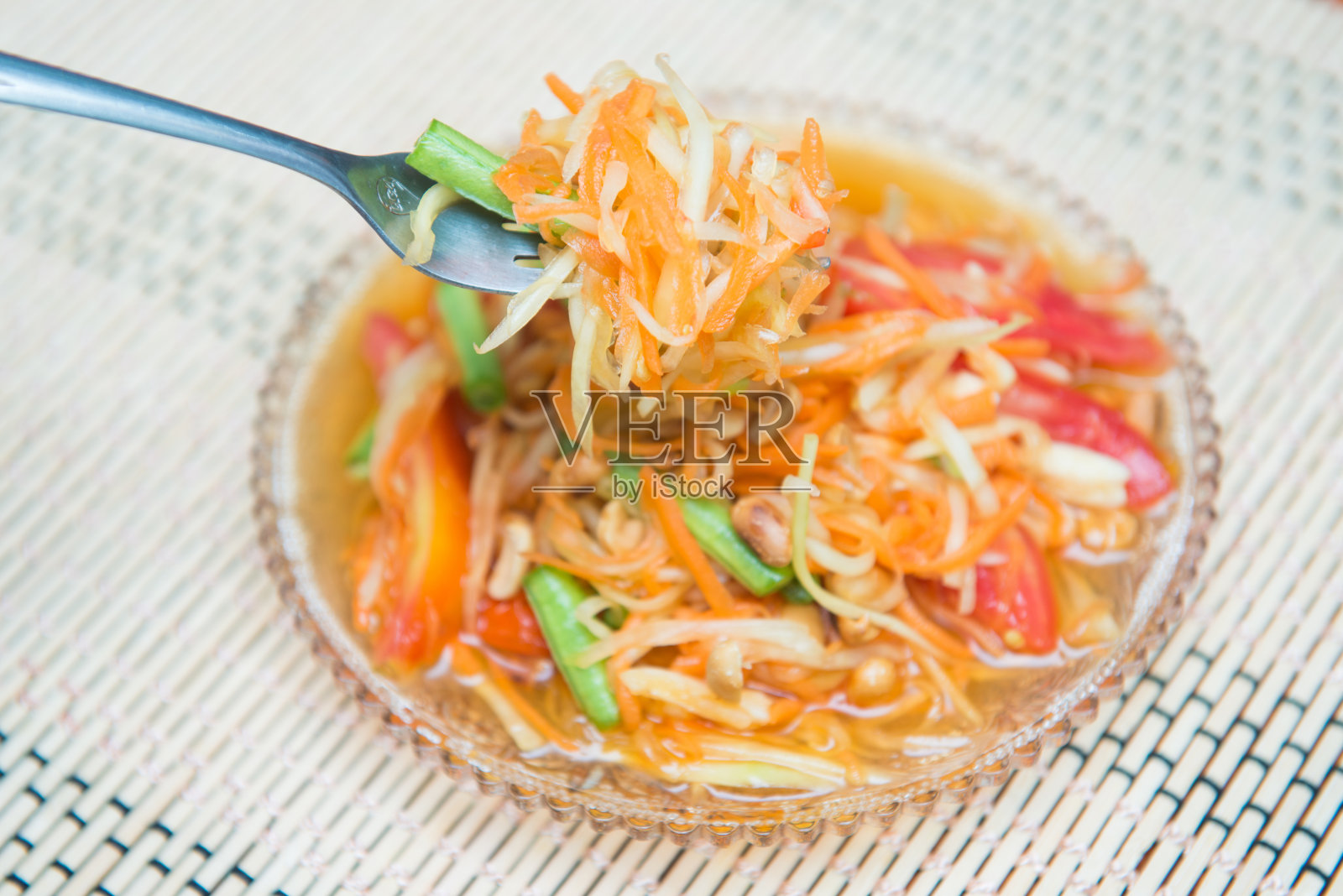 辣木瓜沙拉泰式食物照片摄影图片