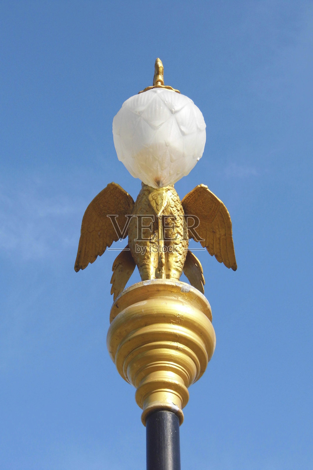 泰国的金天鹅路灯照片摄影图片