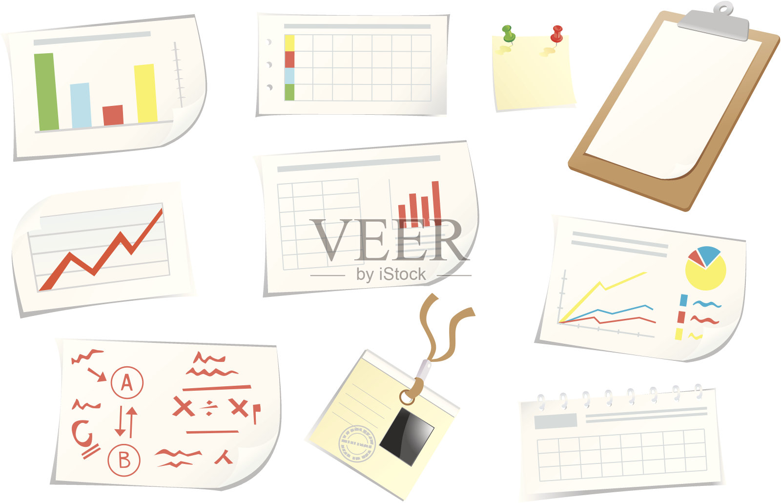 用于业务的对象和文档插画图片素材