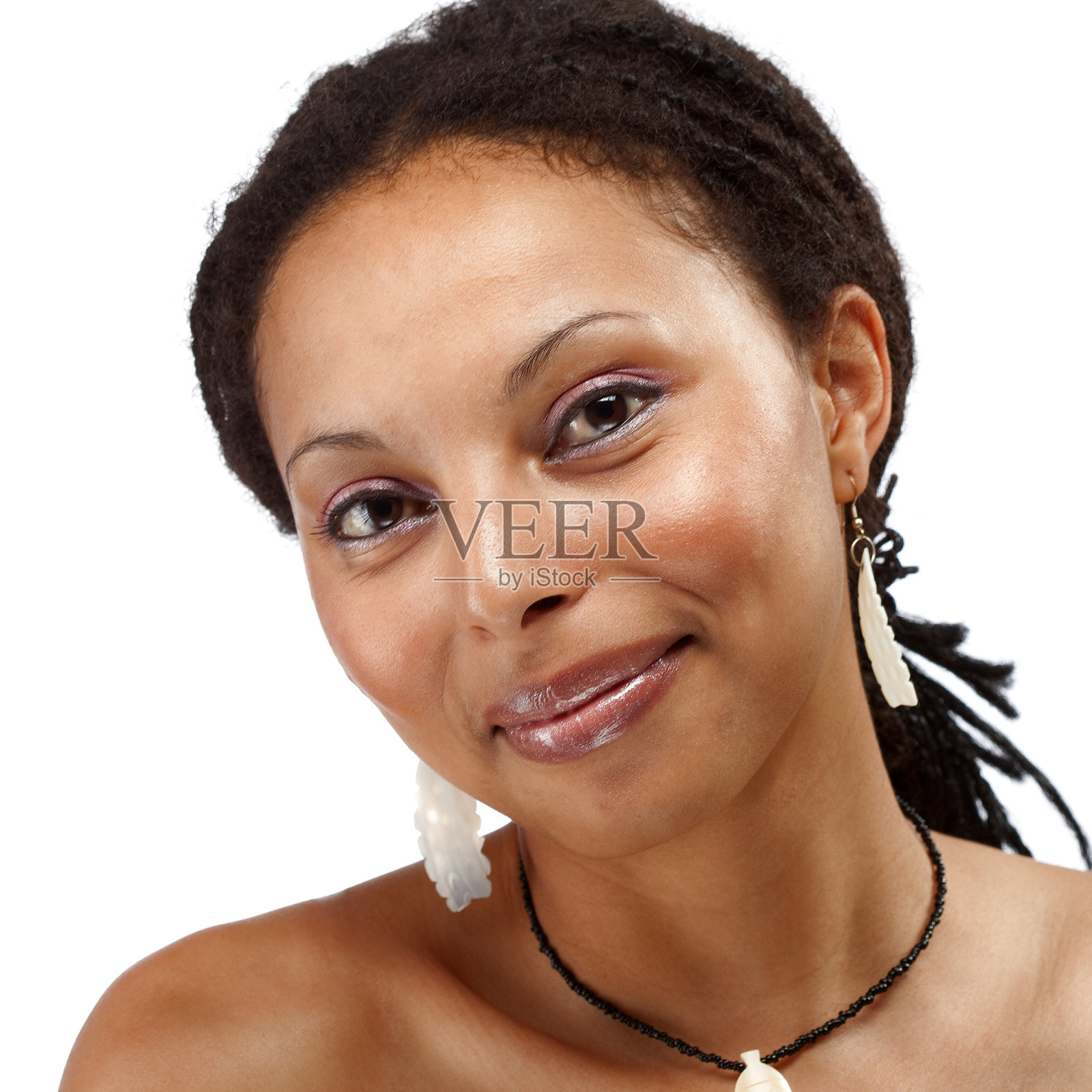 白底上的女孩照片摄影图片