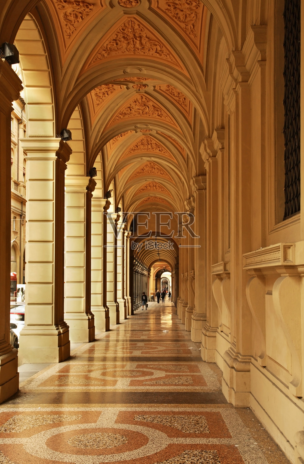 博洛尼亚的拱廊。意大利照片摄影图片