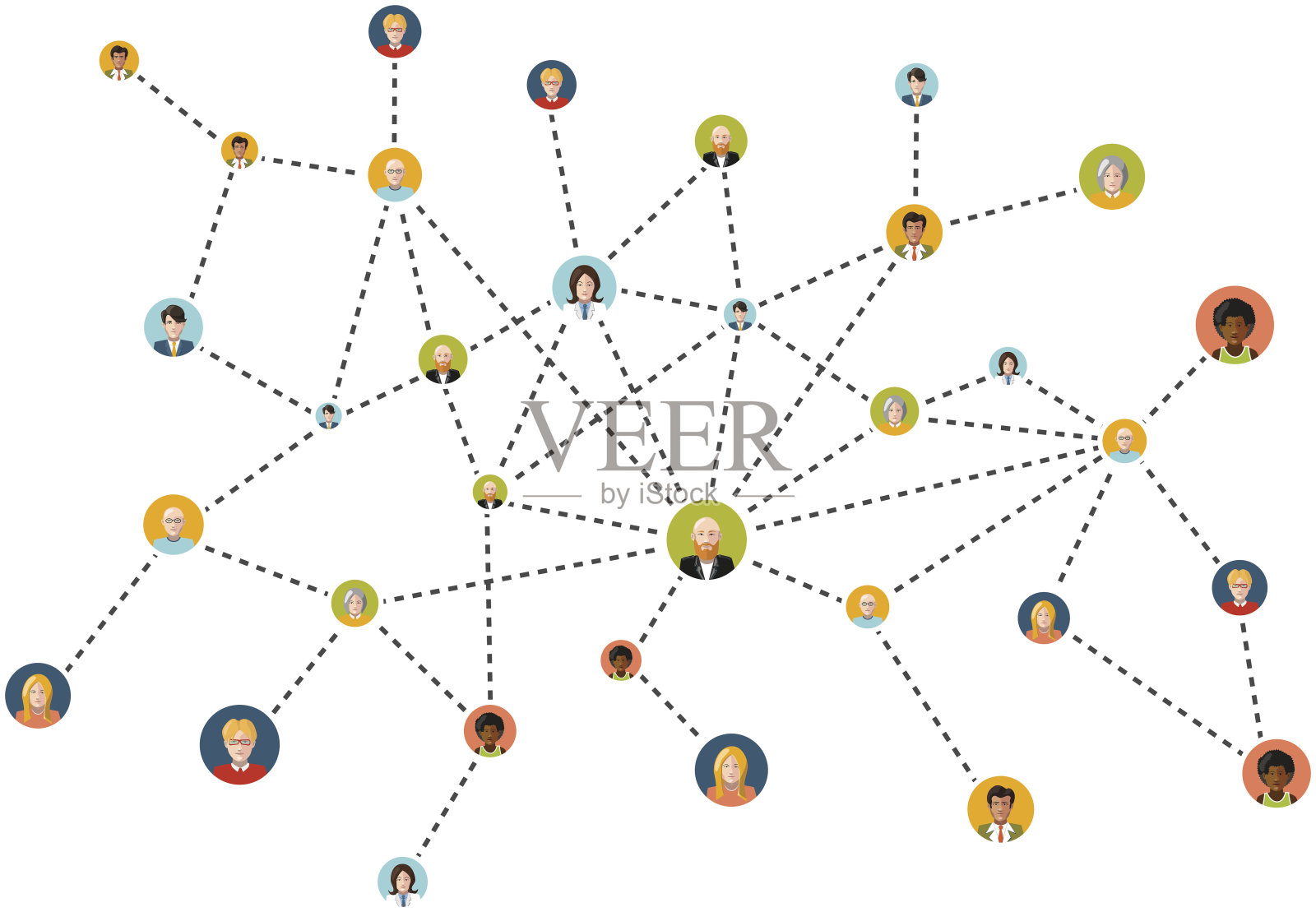 社交网络平面插图孤立在白色插画图片素材