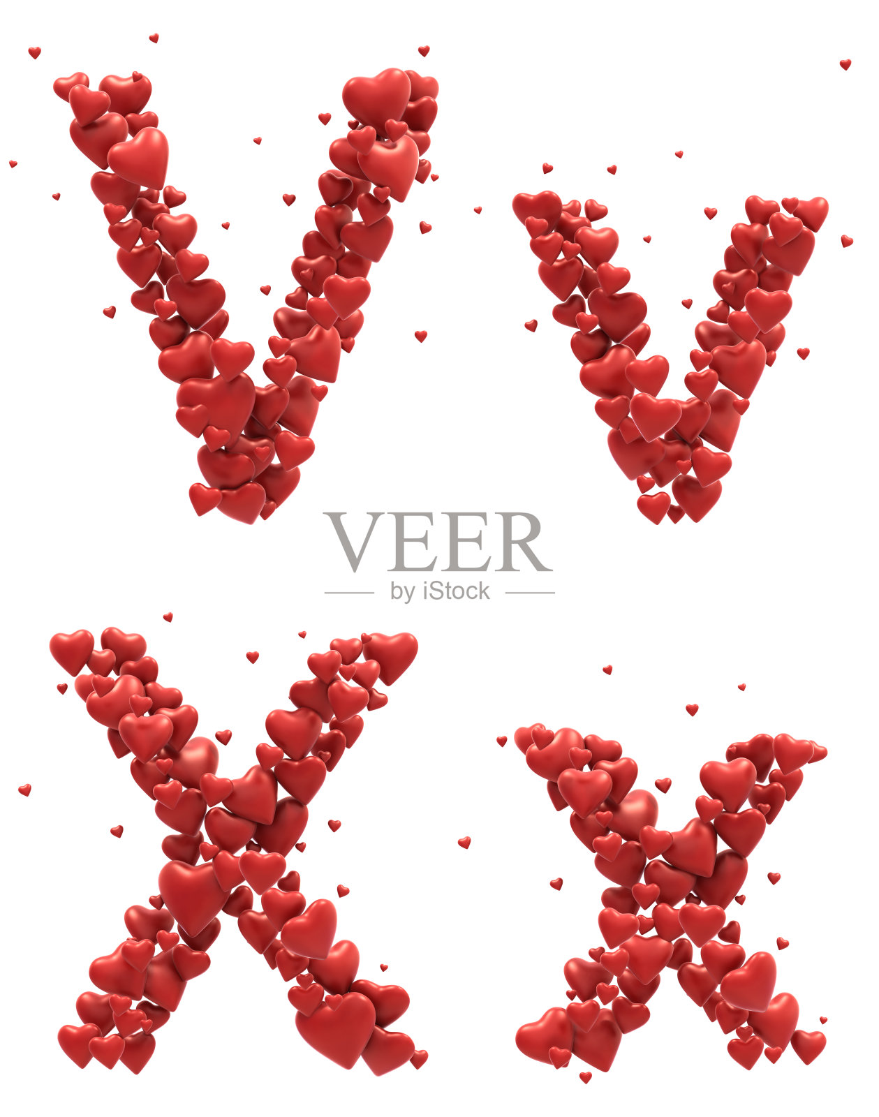 红色的心字体照片摄影图片