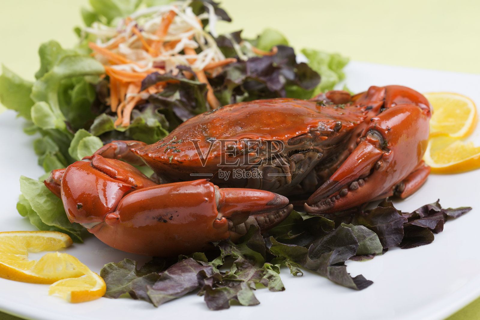 鲜蒸红蟹照片摄影图片