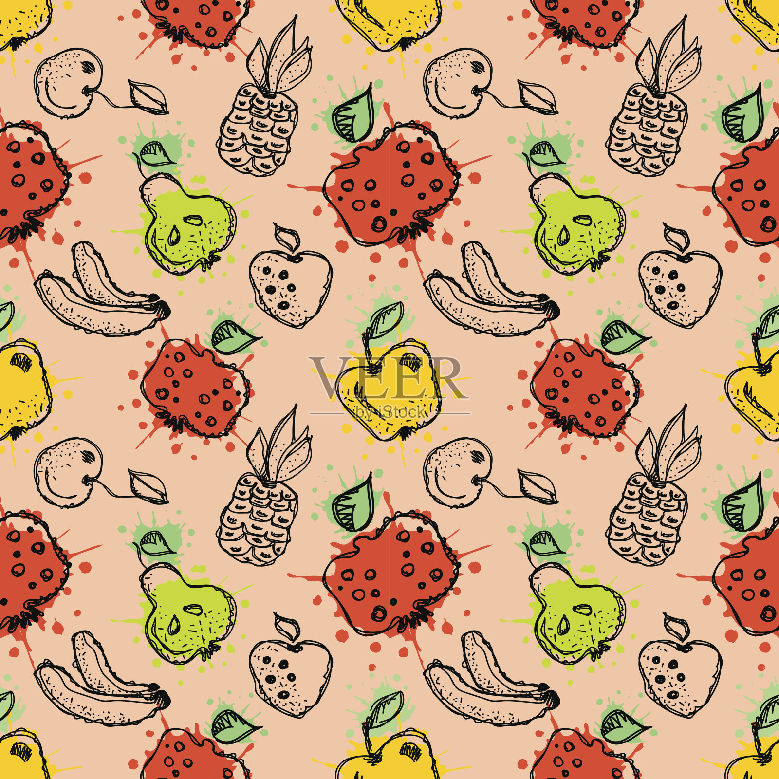 矢量无缝模式，图形说明插画图片素材