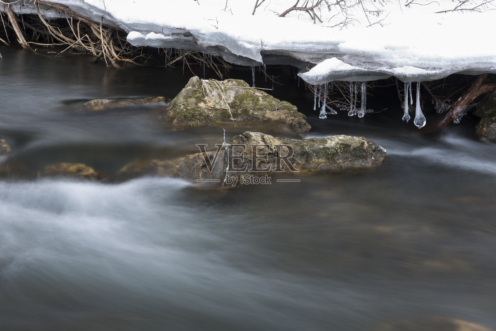 冬天河急流照片摄影图片
