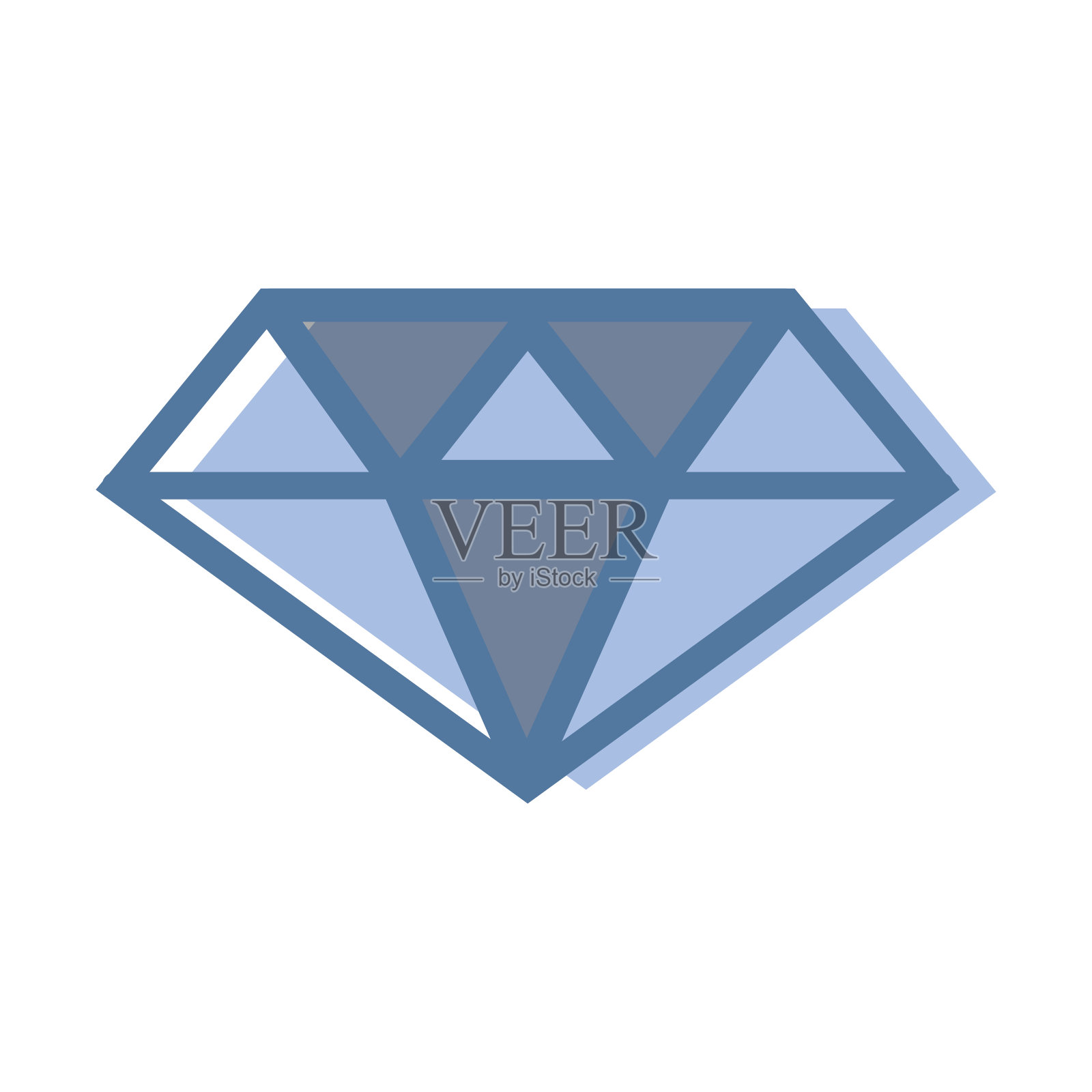 蓝色豪华钻石水晶宝石插画图片素材