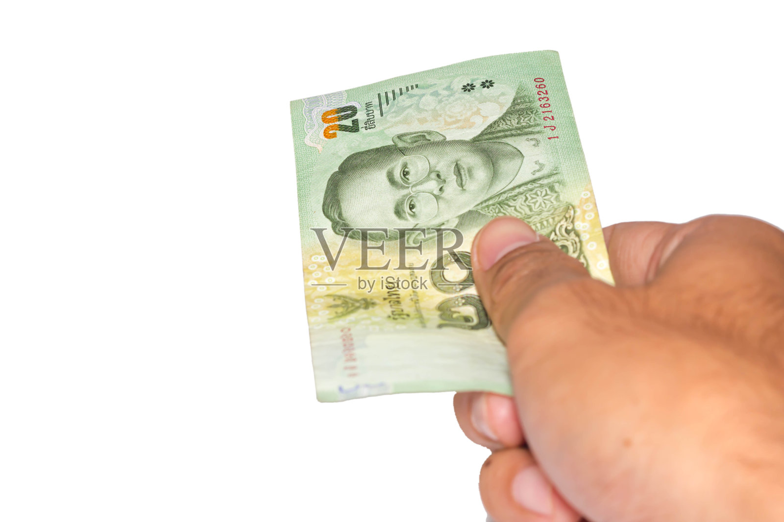 泰国货币与钞票隔离照片摄影图片