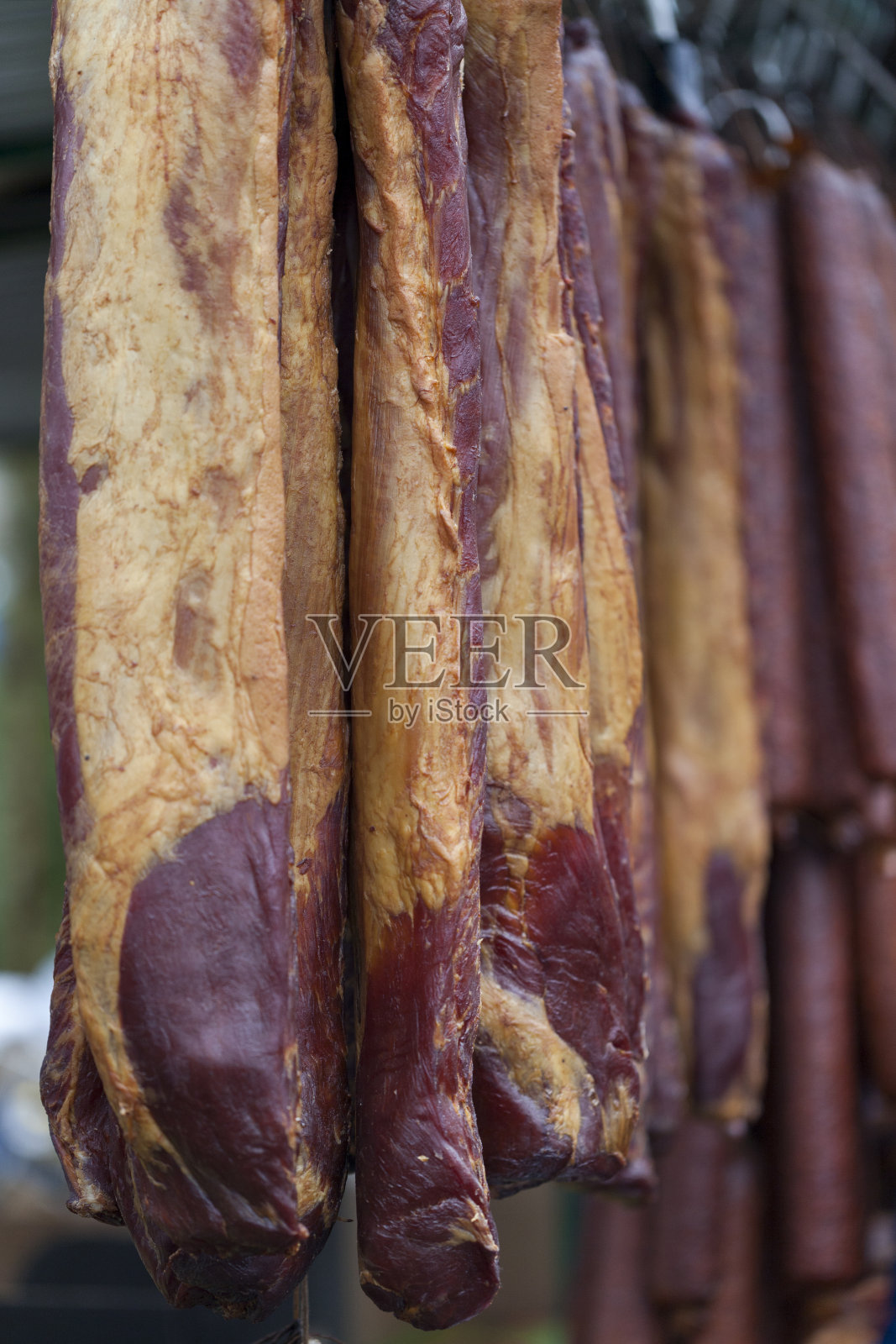 非常美味的自制熏肉干照片摄影图片