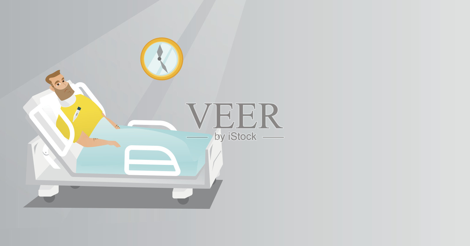 有颈部损伤矢量图的男人插画图片素材