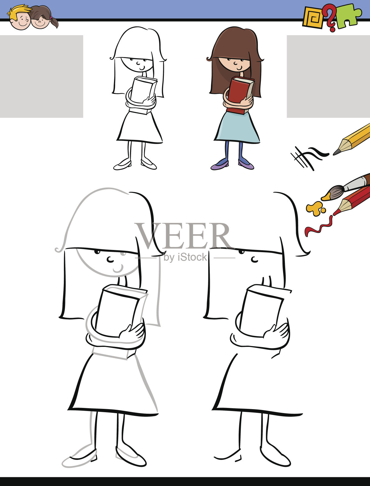 绘画和着色活动设计元素图片