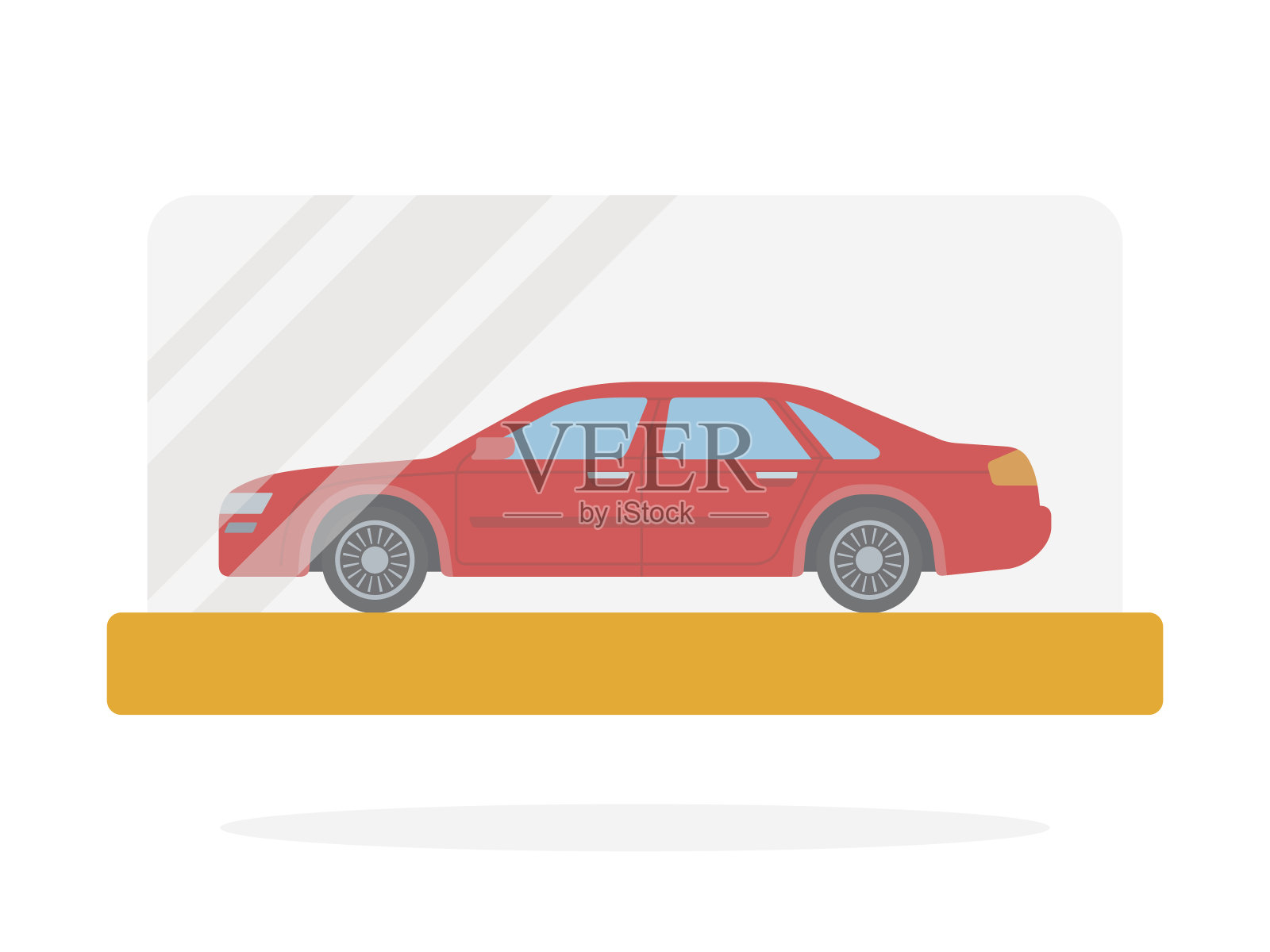 小型汽车模型矢量平面隔离插画图片素材