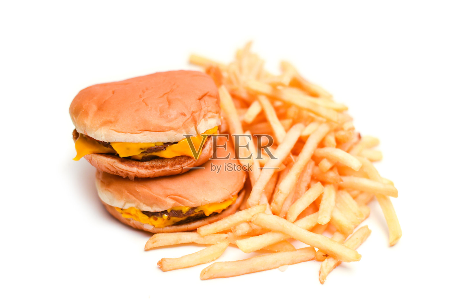 快餐，芝士汉堡和炸薯条照片摄影图片