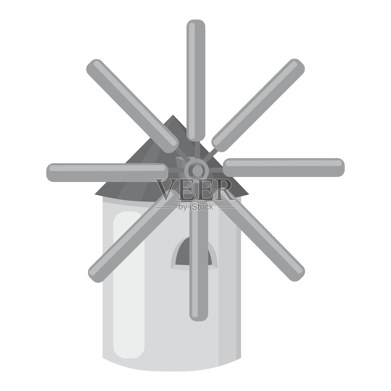 磨坊图标的矢量插图为网络和移动设计元素图片