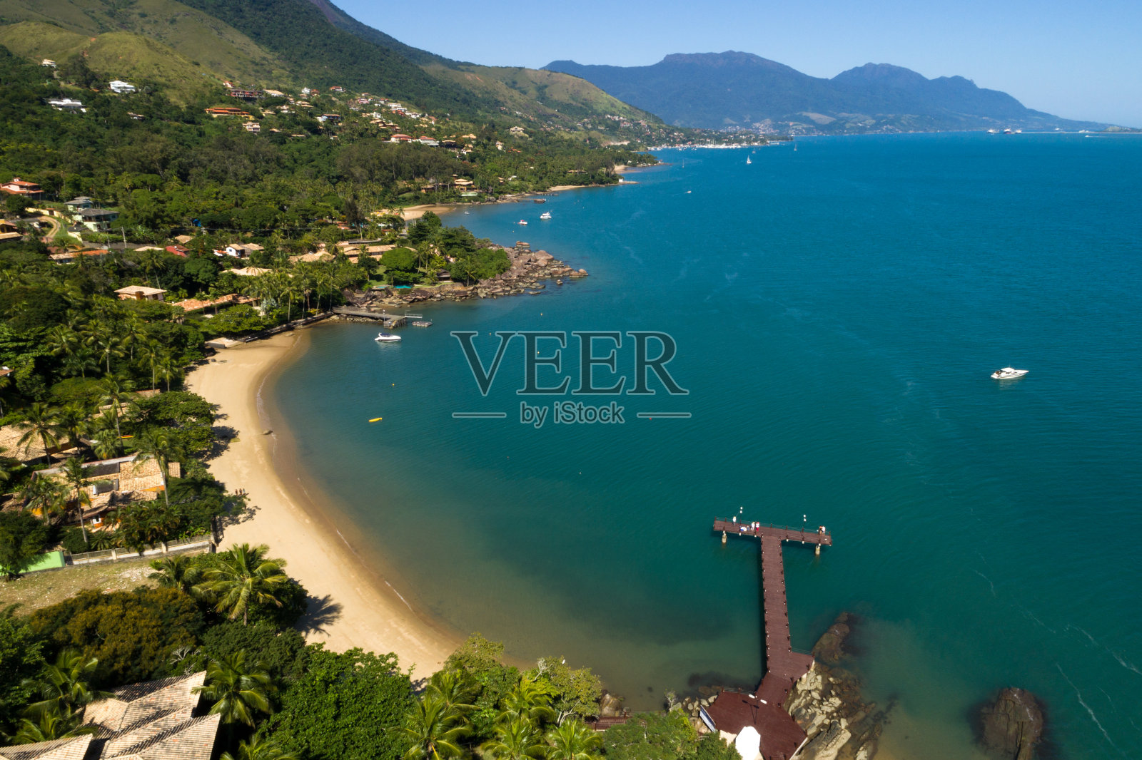 巴西圣保罗Ilhabela的鸟瞰图照片摄影图片