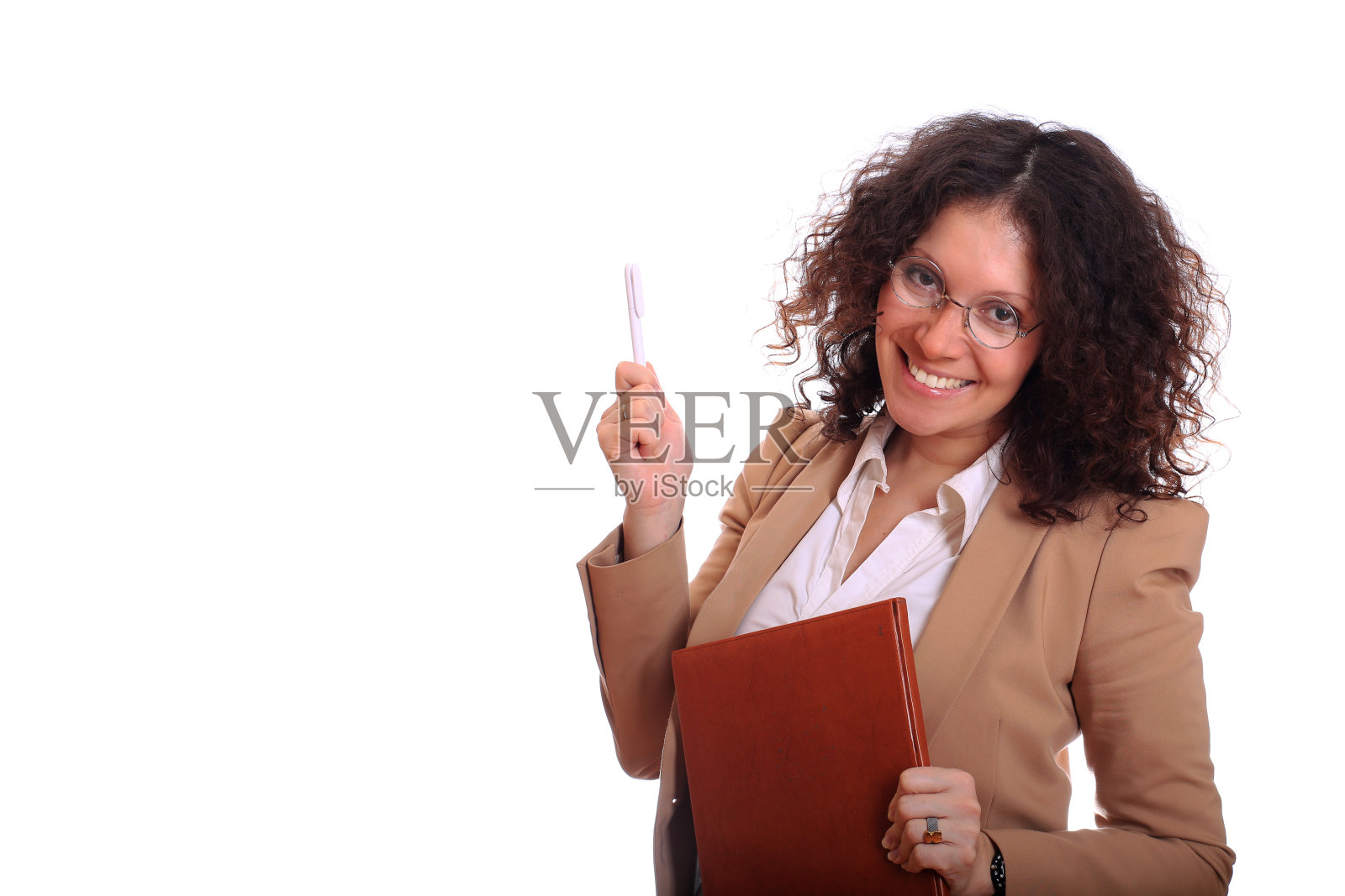 美丽卷曲的年轻女子照片摄影图片