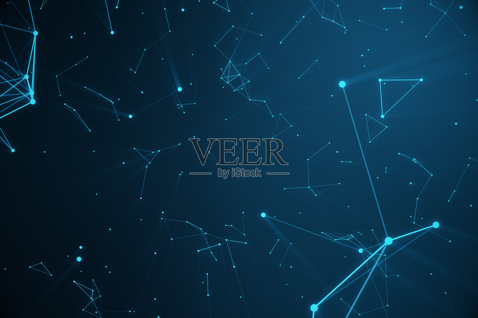 技术连接未来形态，蓝点网络，抽象背景，蓝色背景，网络概念，互联网通信，3D渲染照片摄影图片