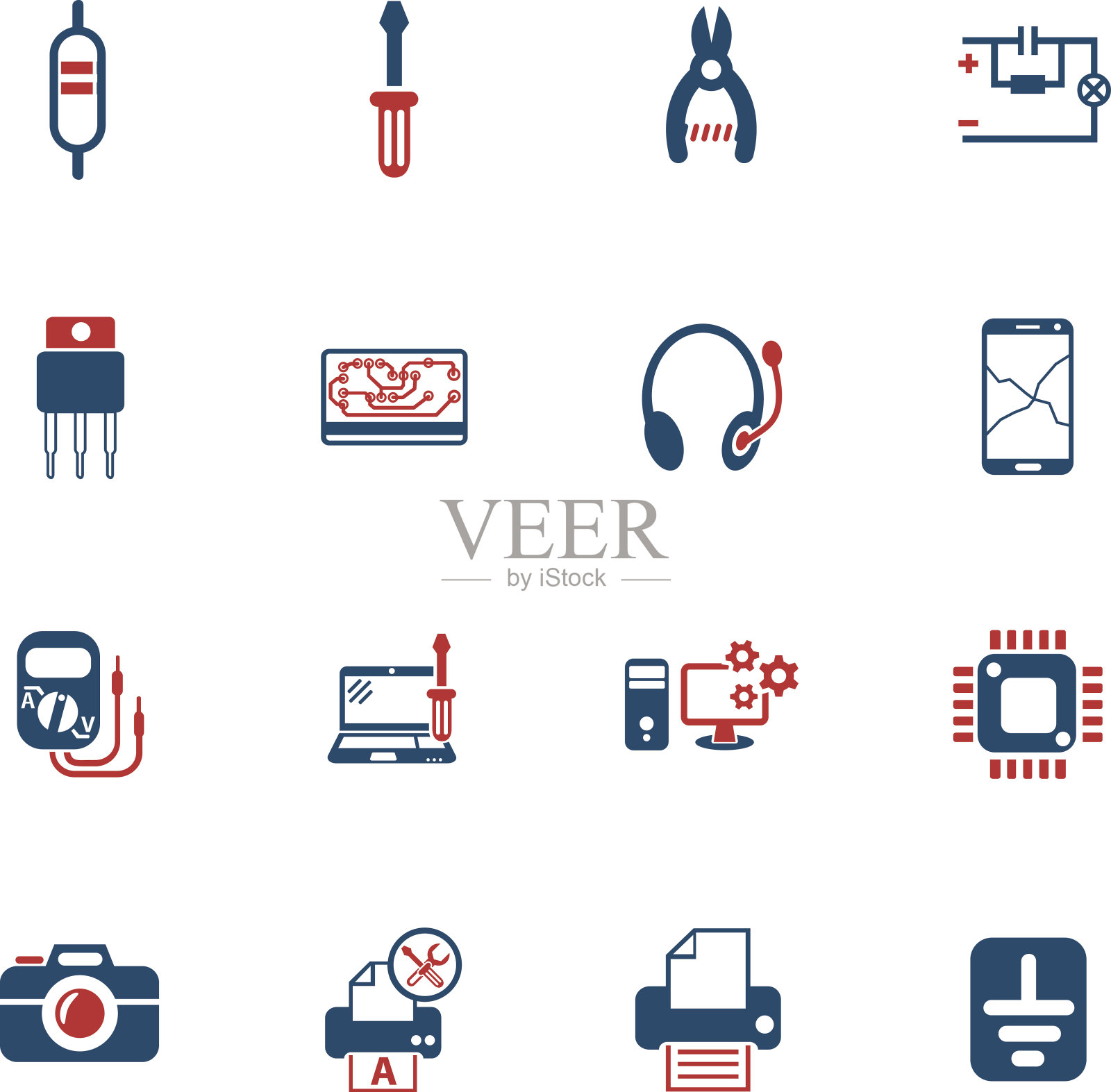 电子维修图标集图标素材