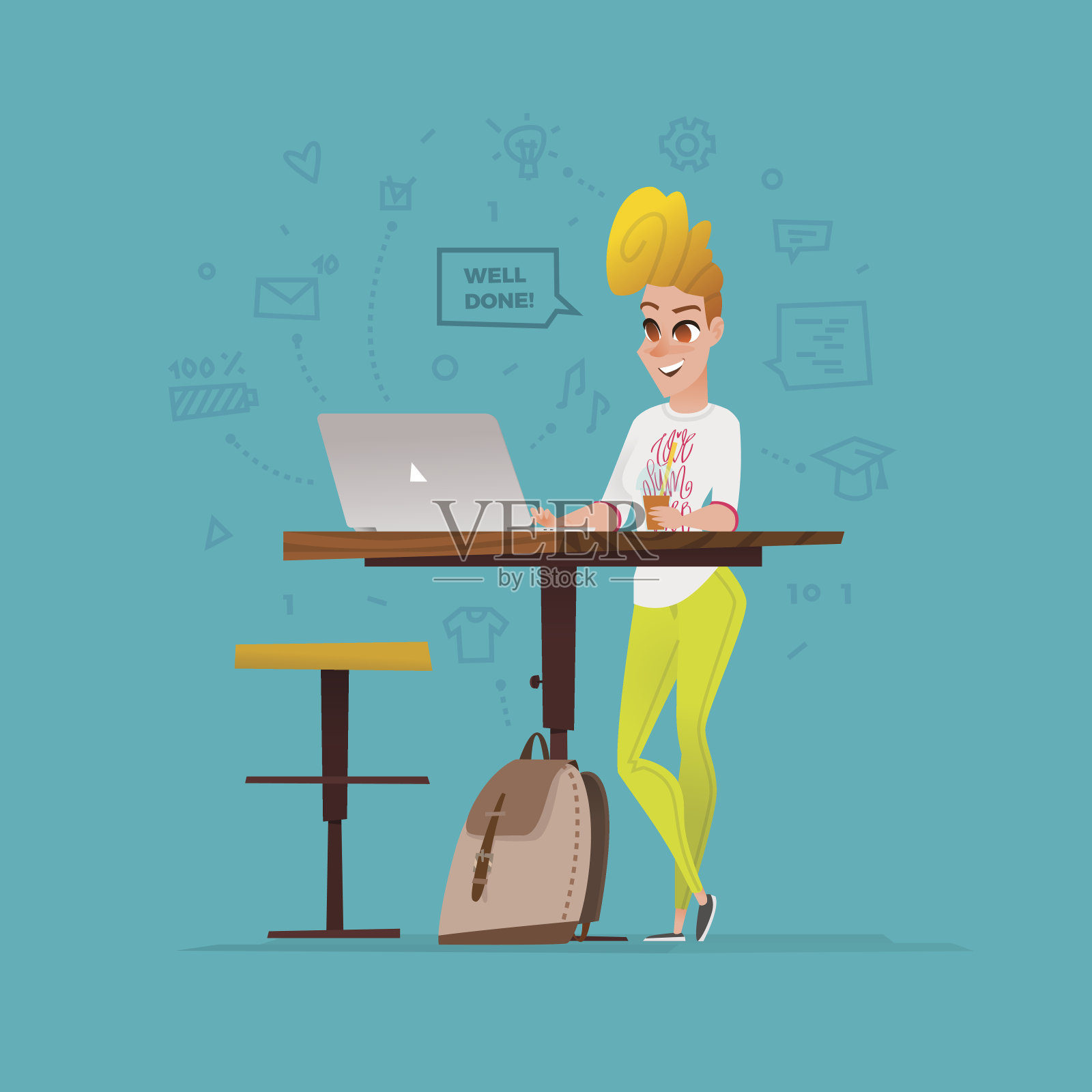 现实生活中的人物生活状况。插画图片素材