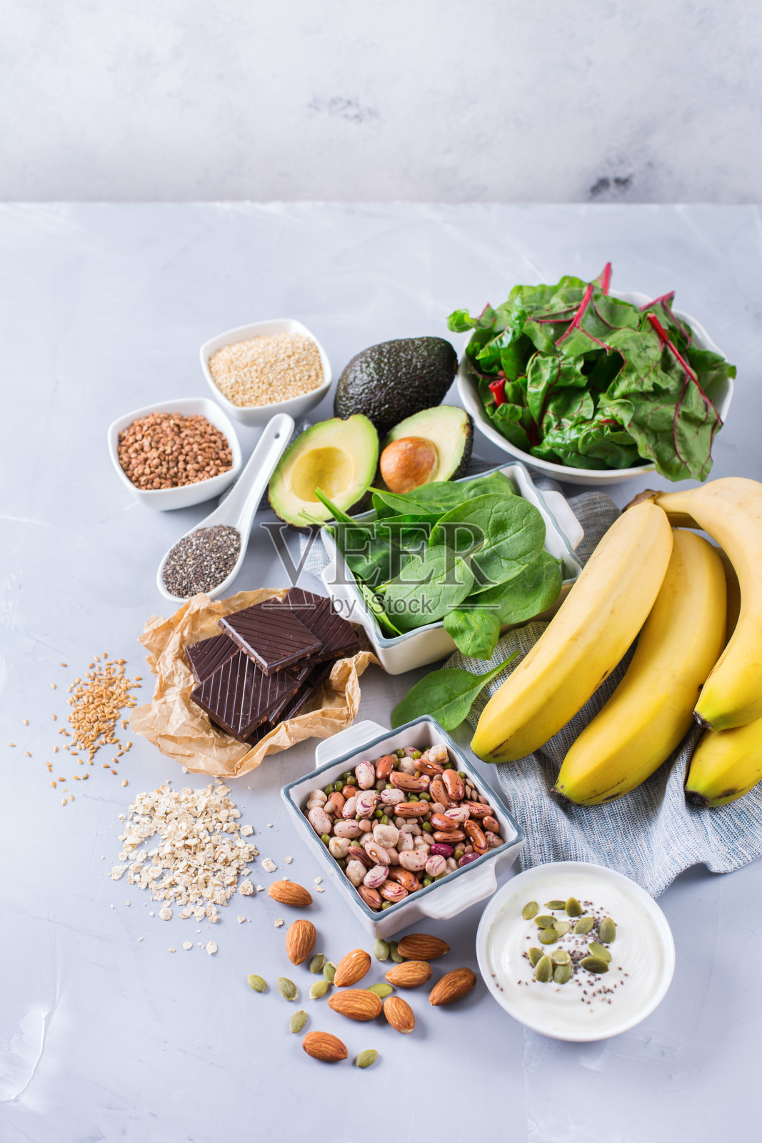 富含镁的健康食品照片摄影图片