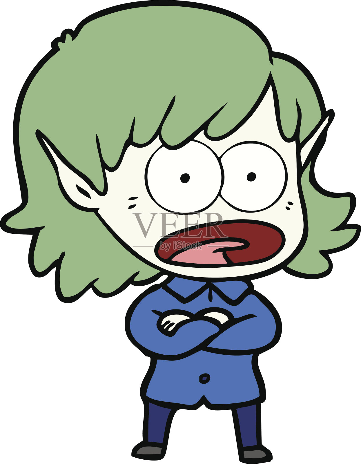 震惊的小精灵女孩设计元素图片