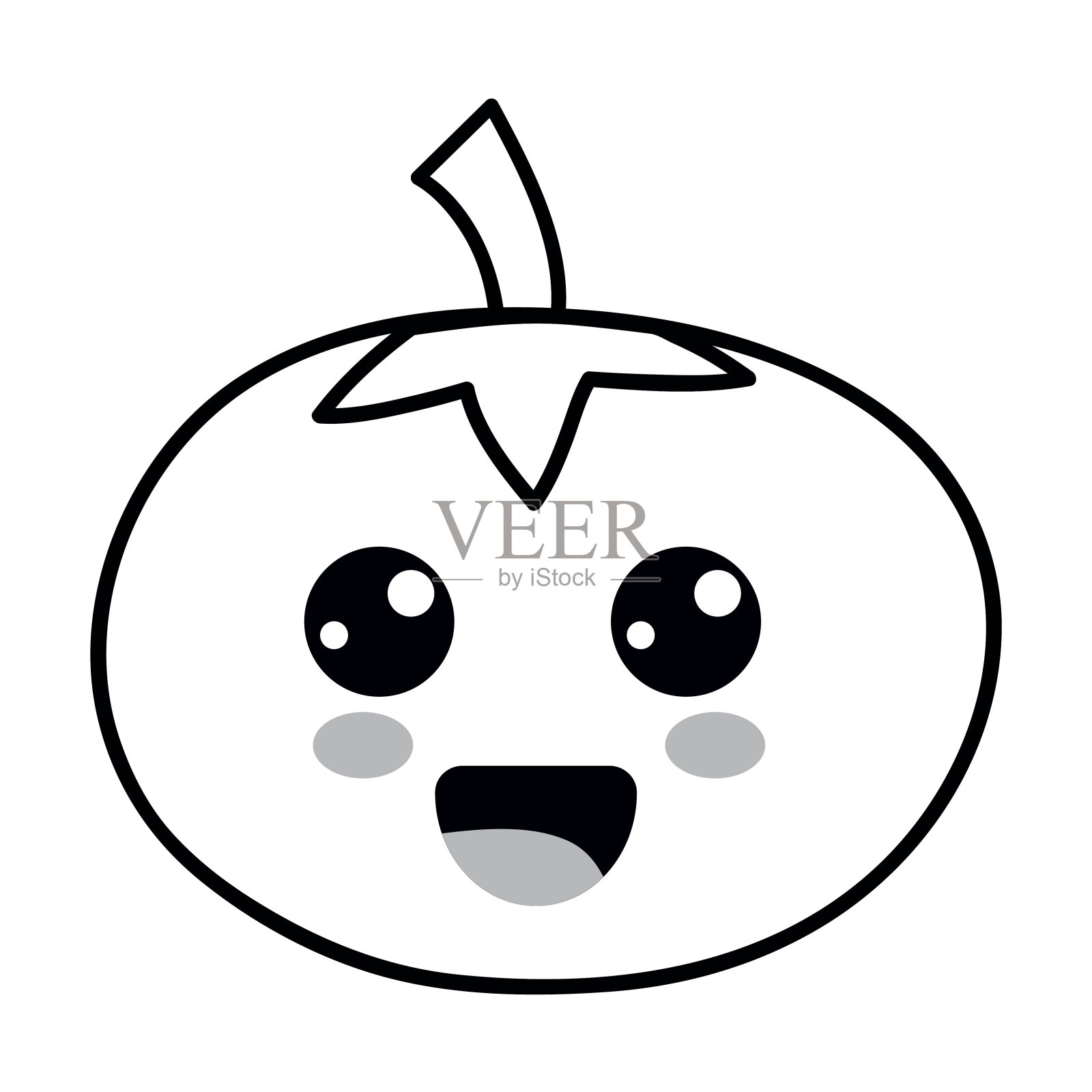 线卡哇伊可爱快乐西红柿蔬菜设计元素图片