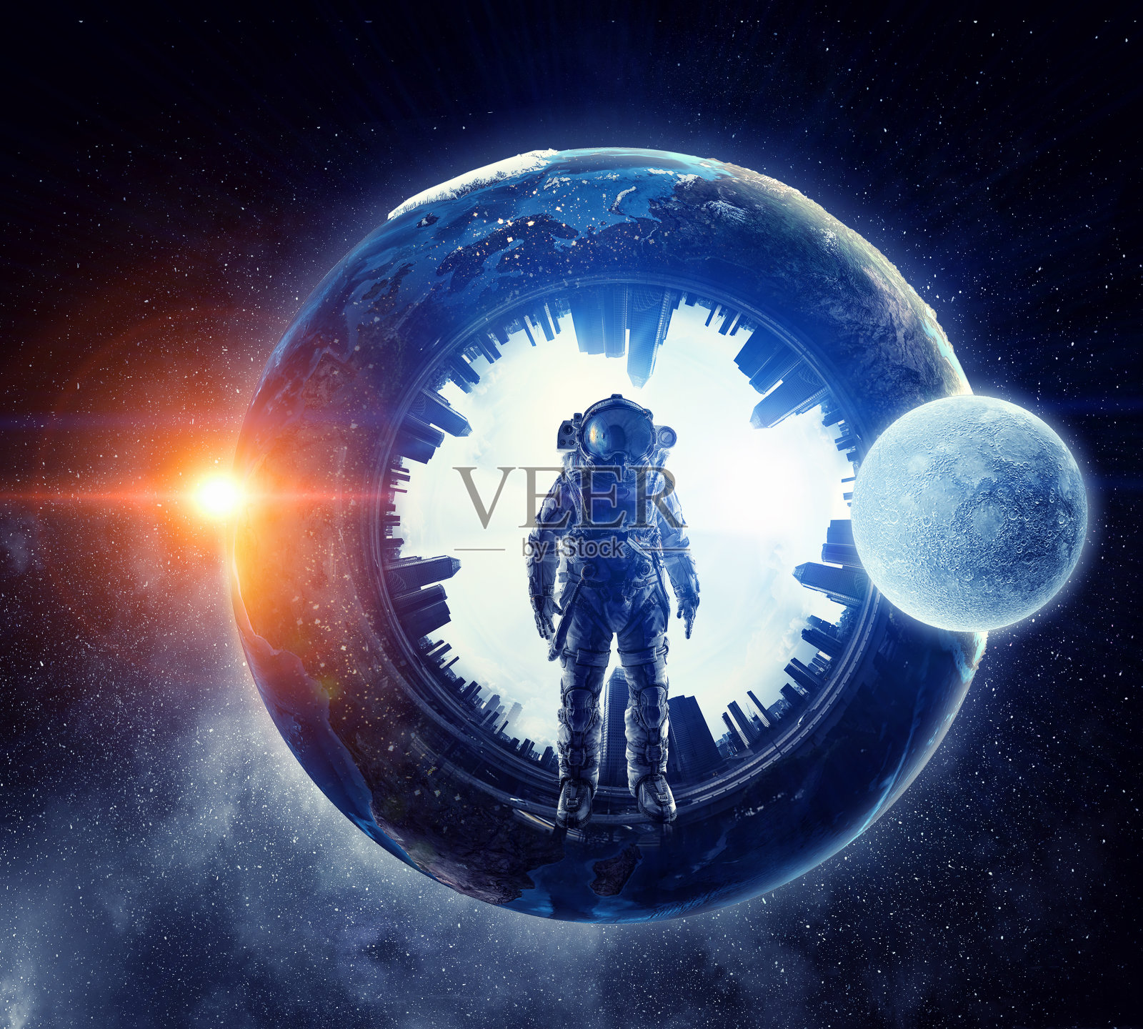 外太空宇航员混合媒体作品照片摄影图片