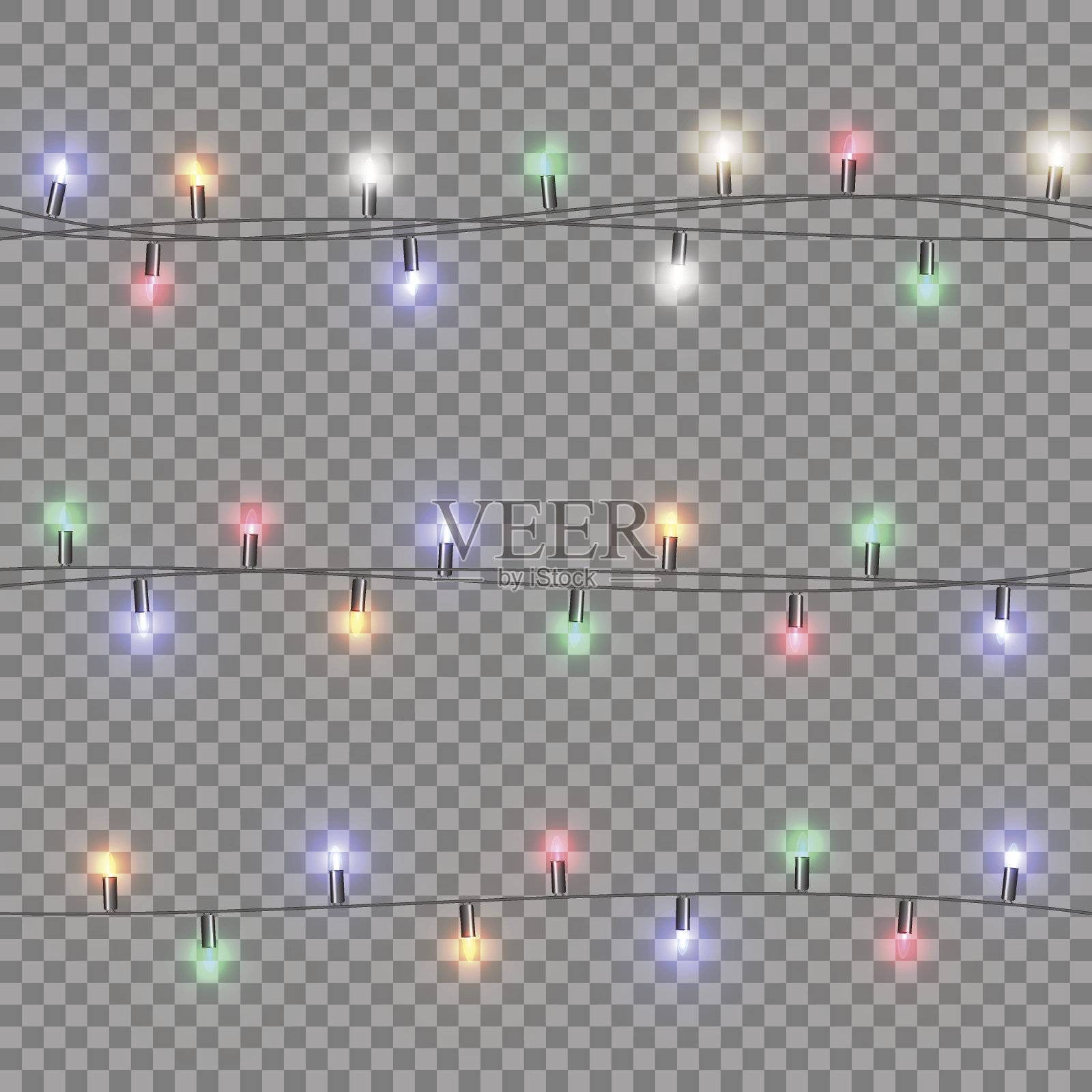 节日的彩色花环插画图片素材