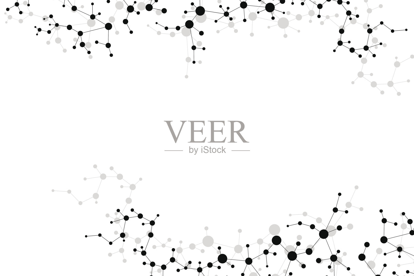 结构分子和通信。Dna,原子,神经元。科学的设计理念。用点连接线。医学，技术，化学，科学背景。矢量插图。插画图片素材