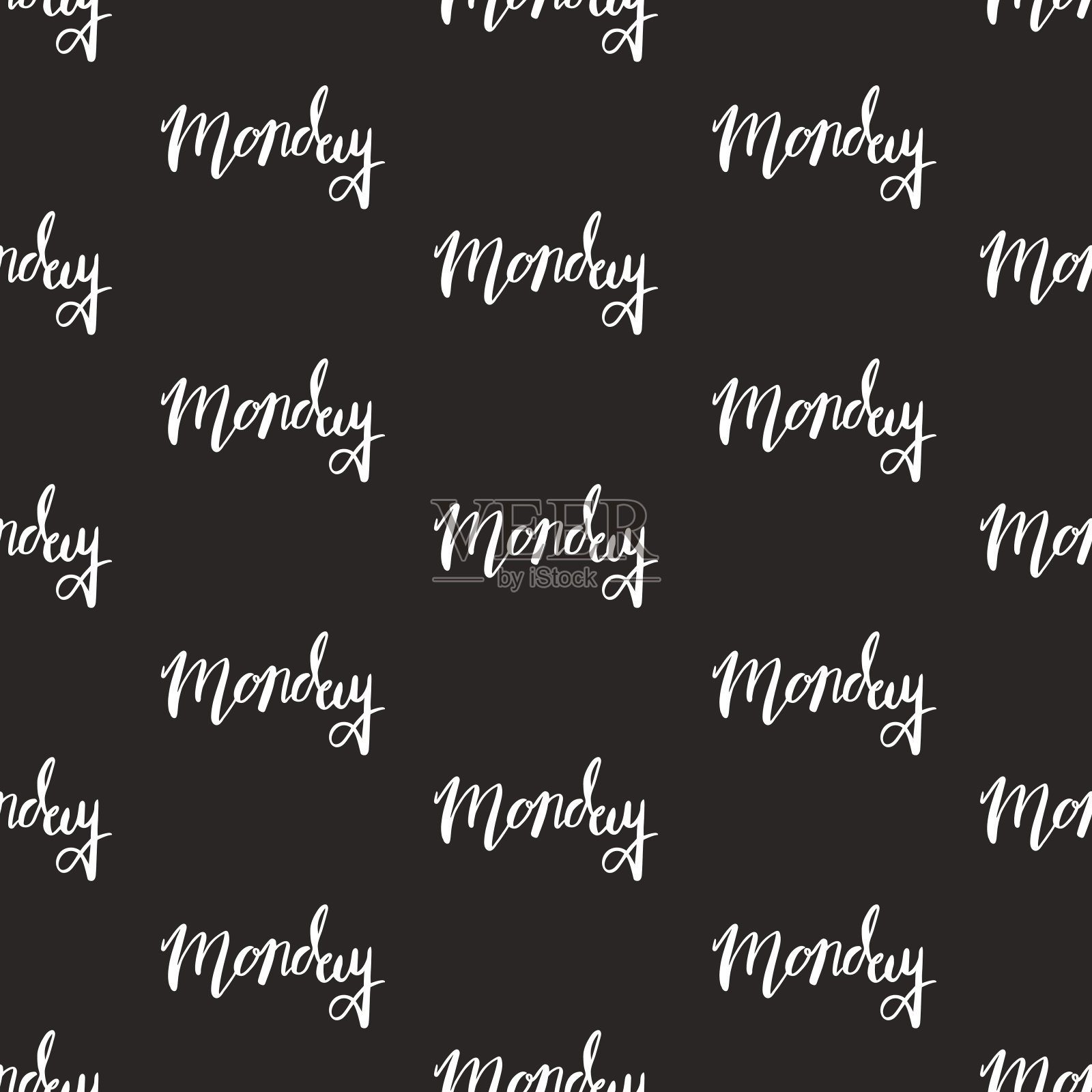 无缝模式与字母星期一插画图片素材