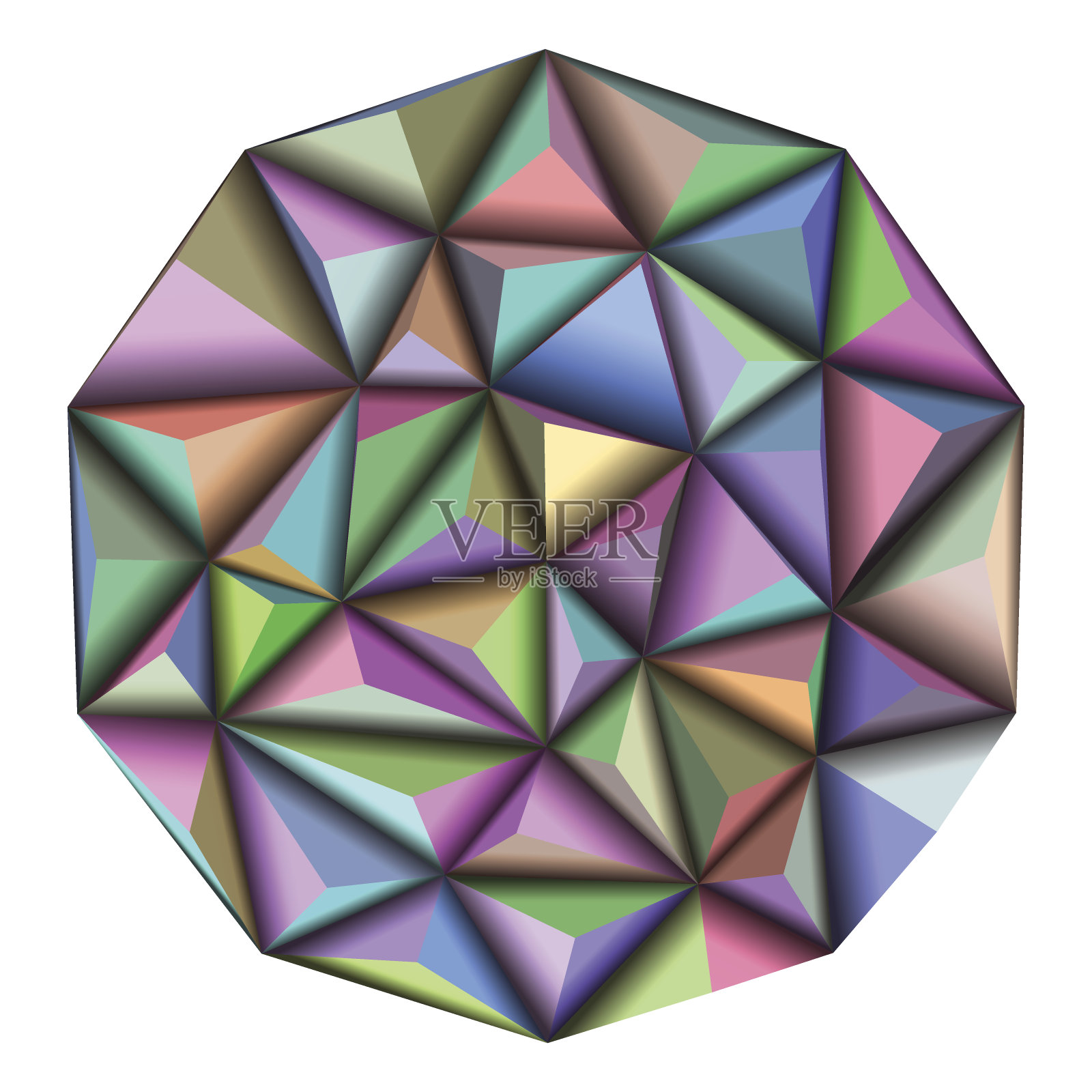 矢量插图抽象三维几何多边形三角形图案插画图片素材