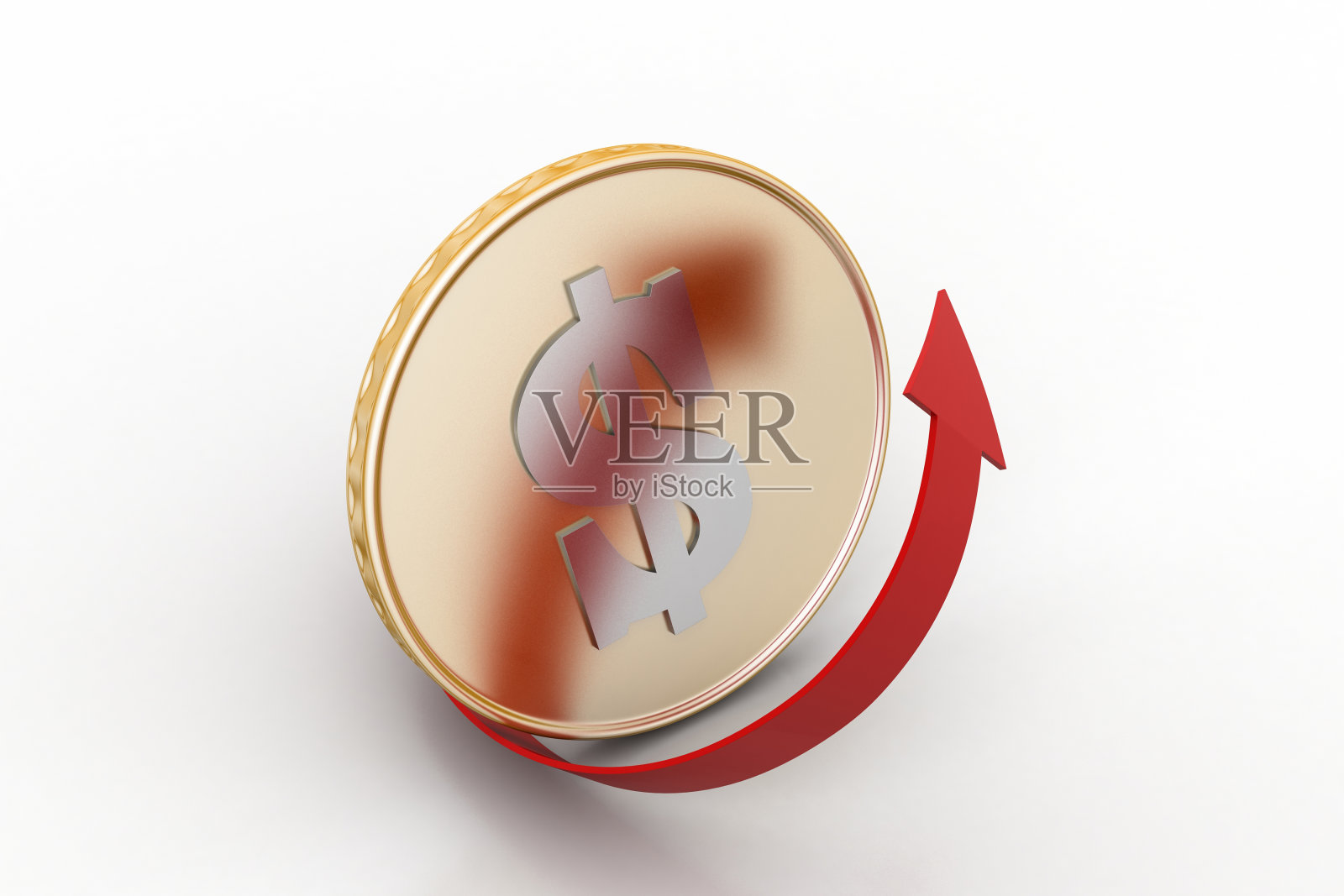 带箭头的金币照片摄影图片