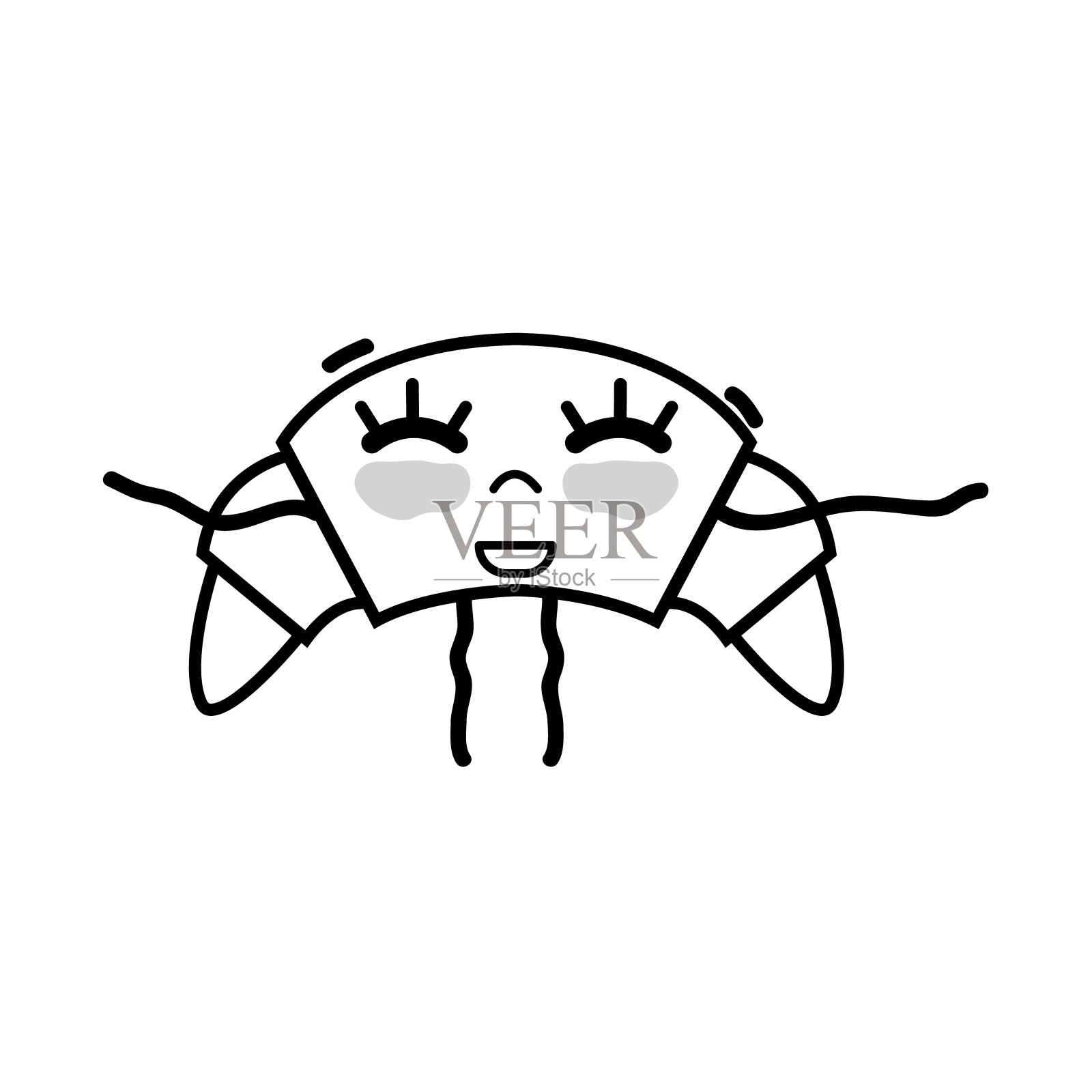 线卡哇伊可爱快乐羊角食品插画图片素材