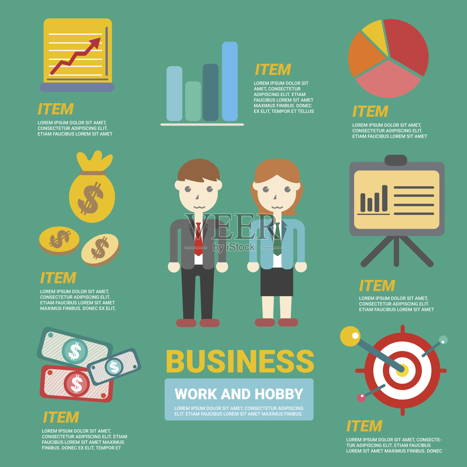 商业信息图，矢量图插画图片素材